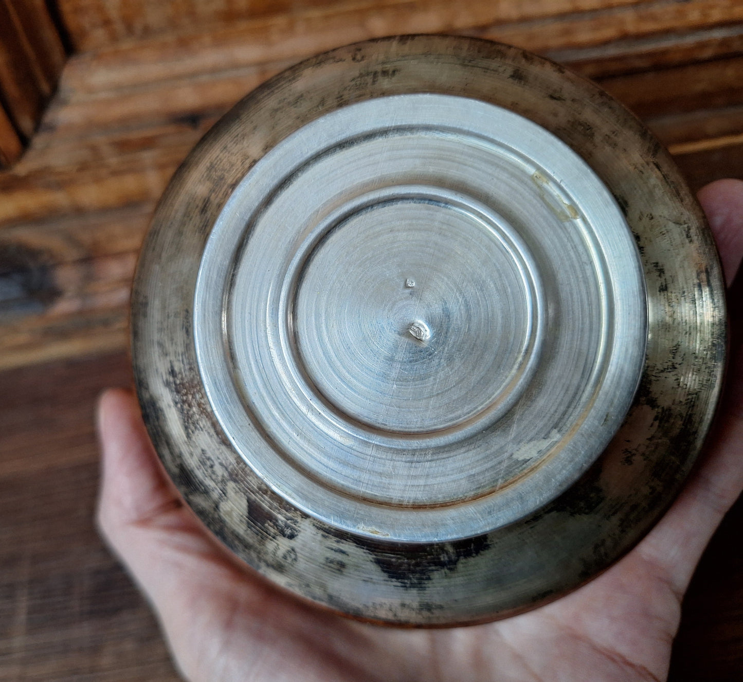 Vintage Mongolian silver offering bowl