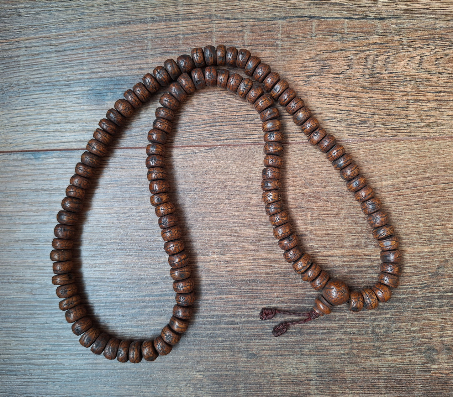 Vintage Nepalese polished rudraksha mala