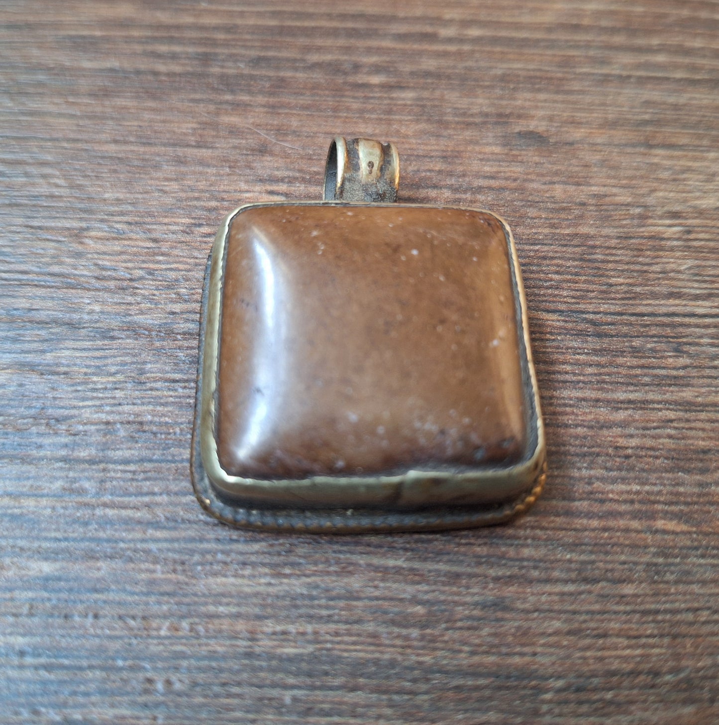 Vintage Tibetan silver and stone pendant