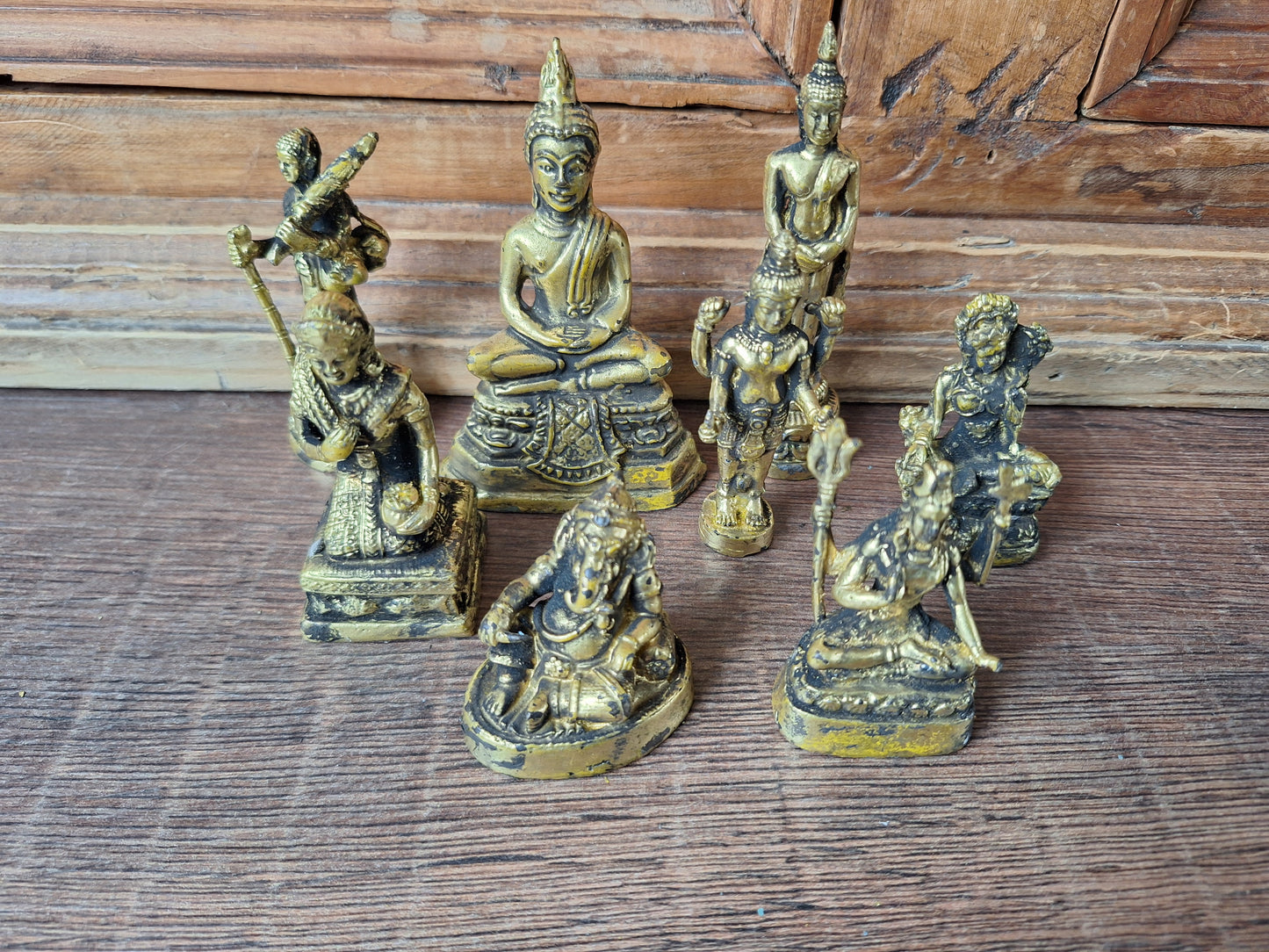 Small Buddhist/Hindu figurines, set of 8, B-quality
