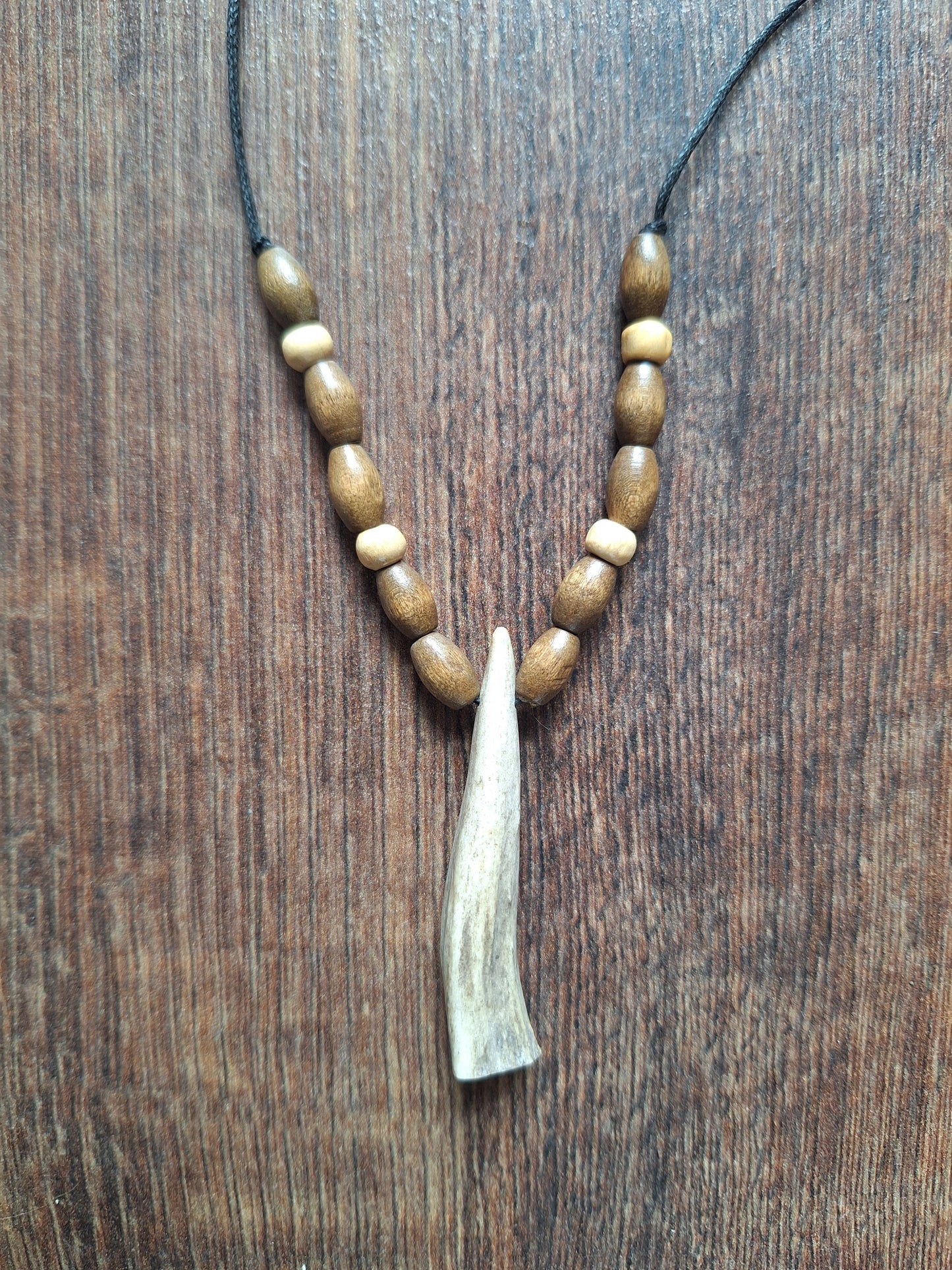 Fallow deer antler amulet necklace