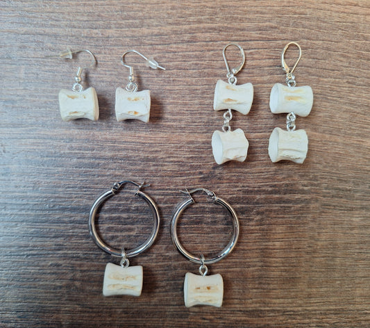 Shark vertebrae amulet earrings