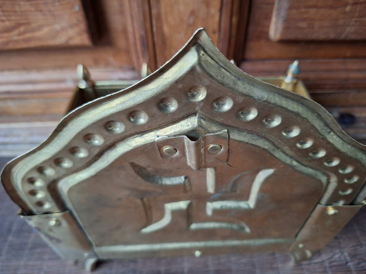 Vintage brass Singhasan home altar