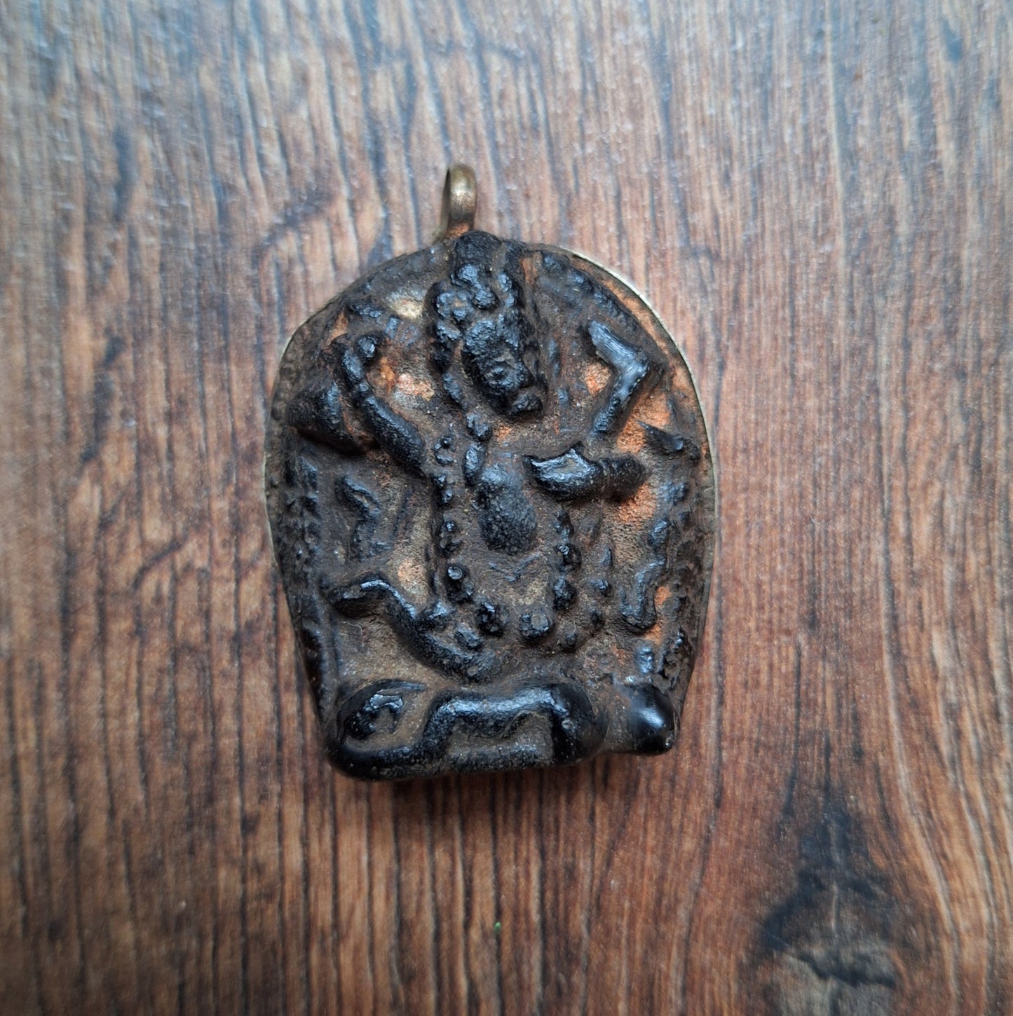 Vintage Nepalese glass pendant Mahakala