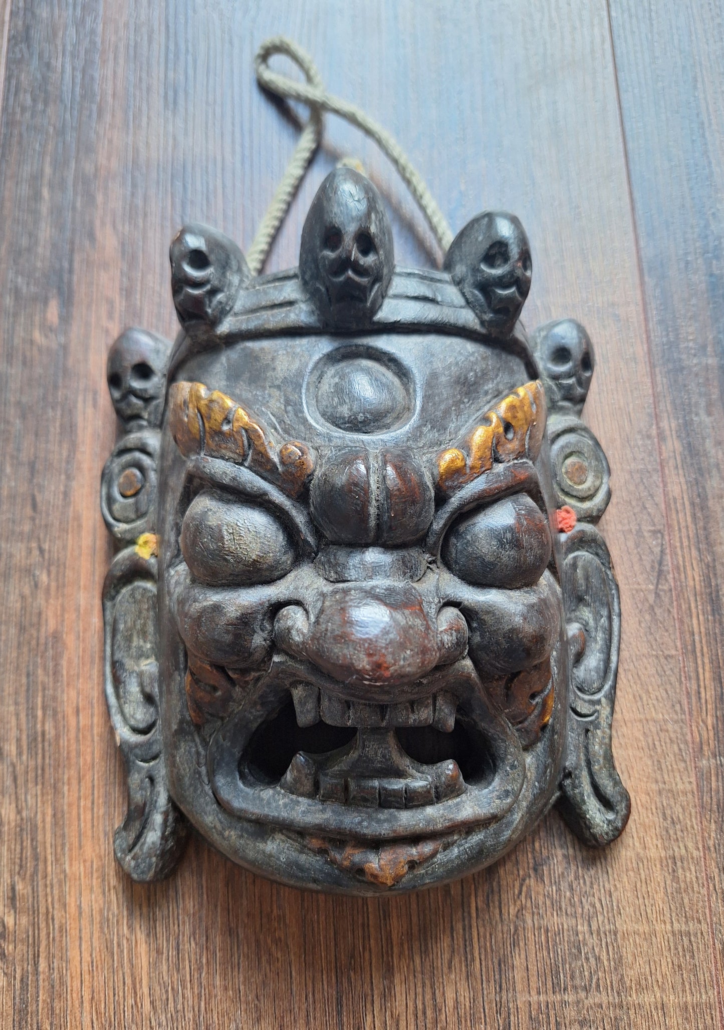 Vintage wooden Mahakala mask #12