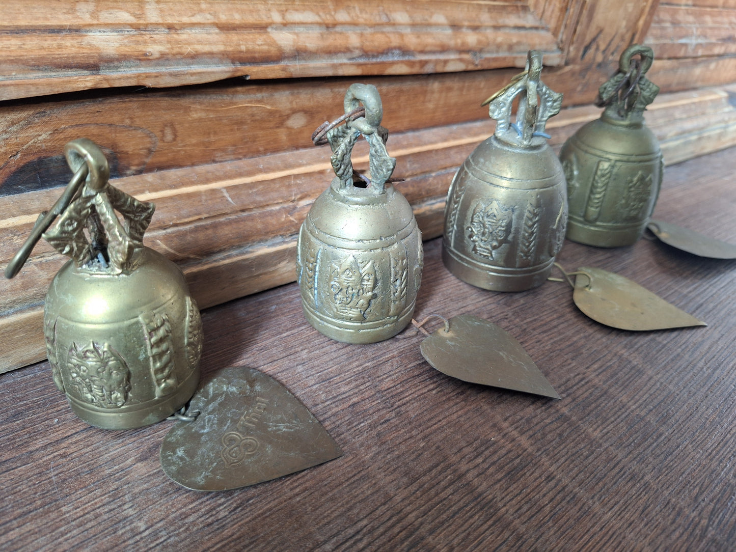 Vintage Thai Buddhist temple bells, set of 4