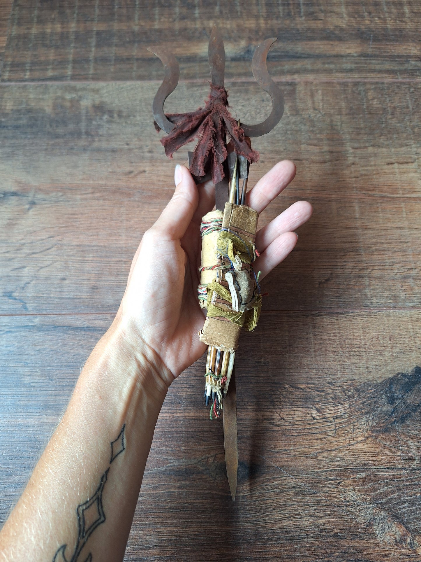 Old Nepalese shamanic trident set #4