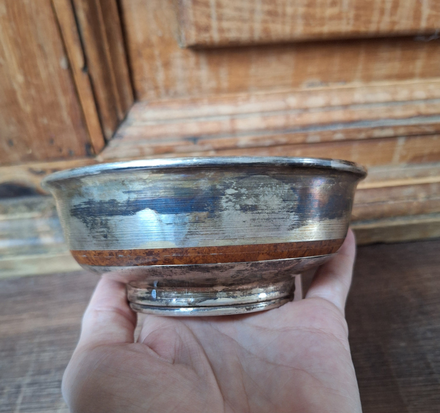 Vintage Mongolian silver offering bowl