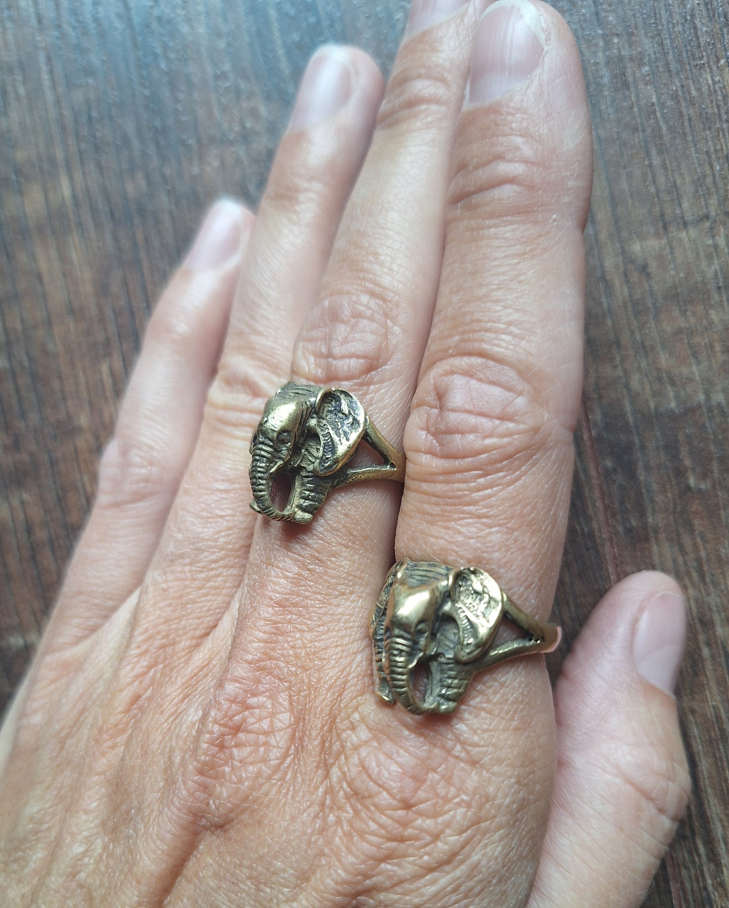 Brass ring Elephant
