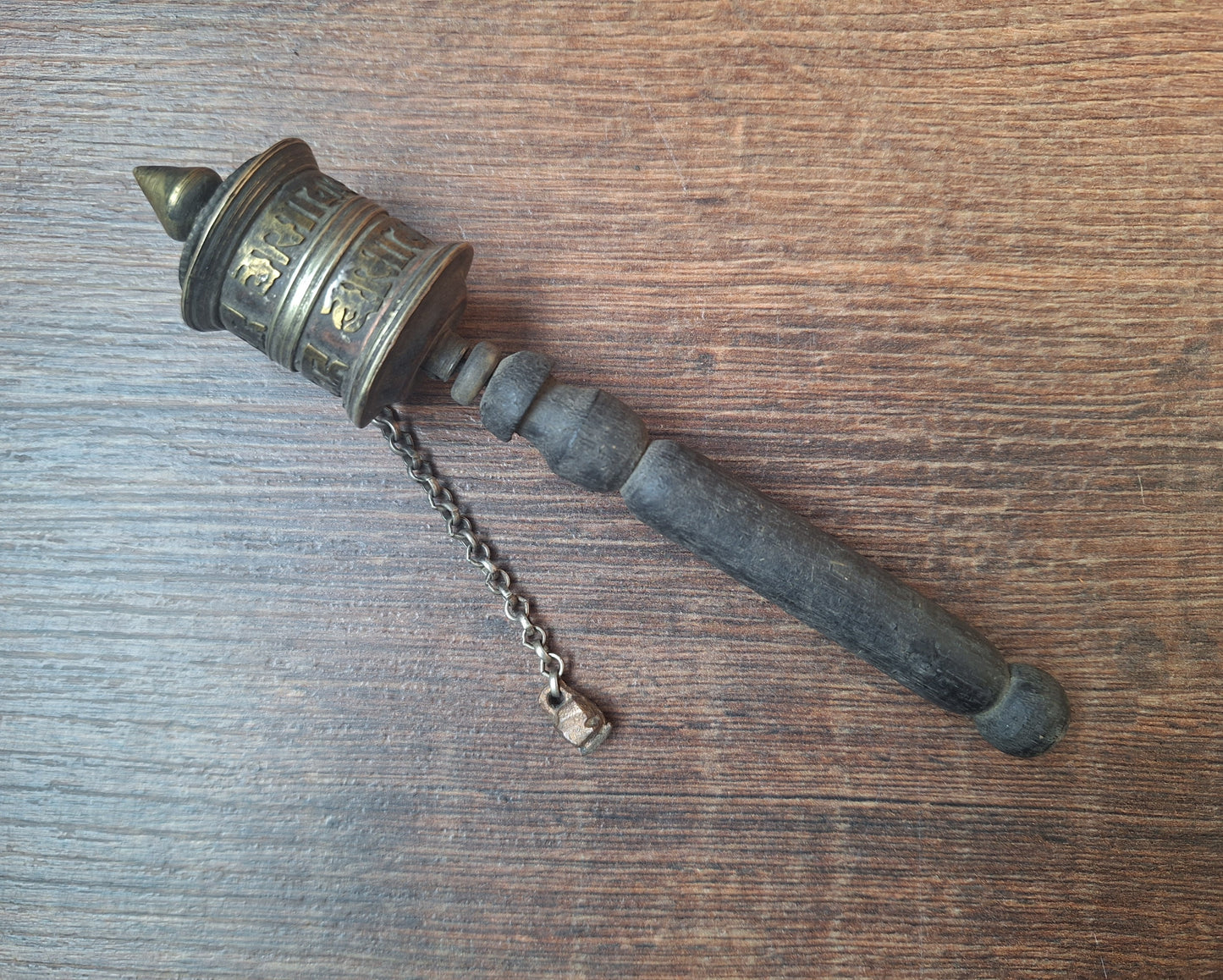 Old Tibetan prayer wheel