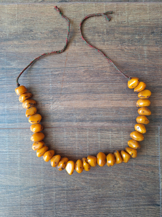 Vintage Nepalese copal beads strand #1