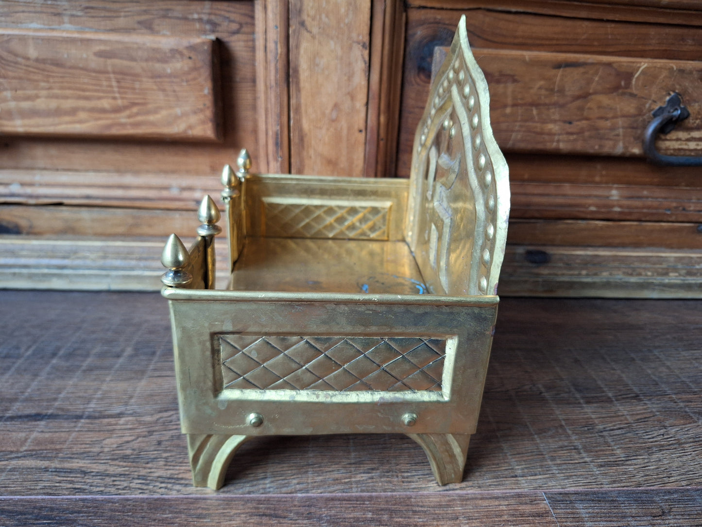 Vintage brass Singhasan home altar