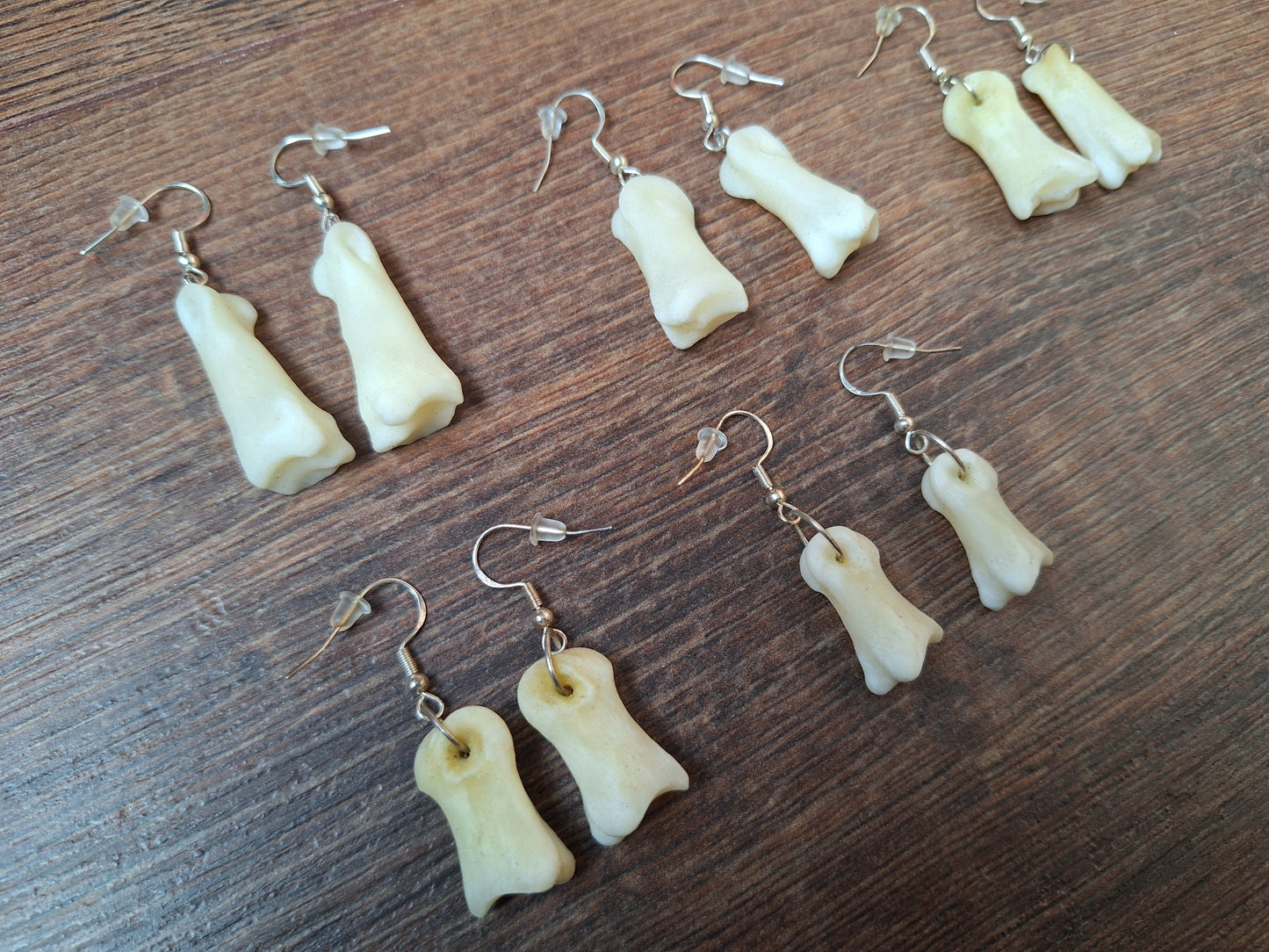 Roe deer foot bones amulet earrings