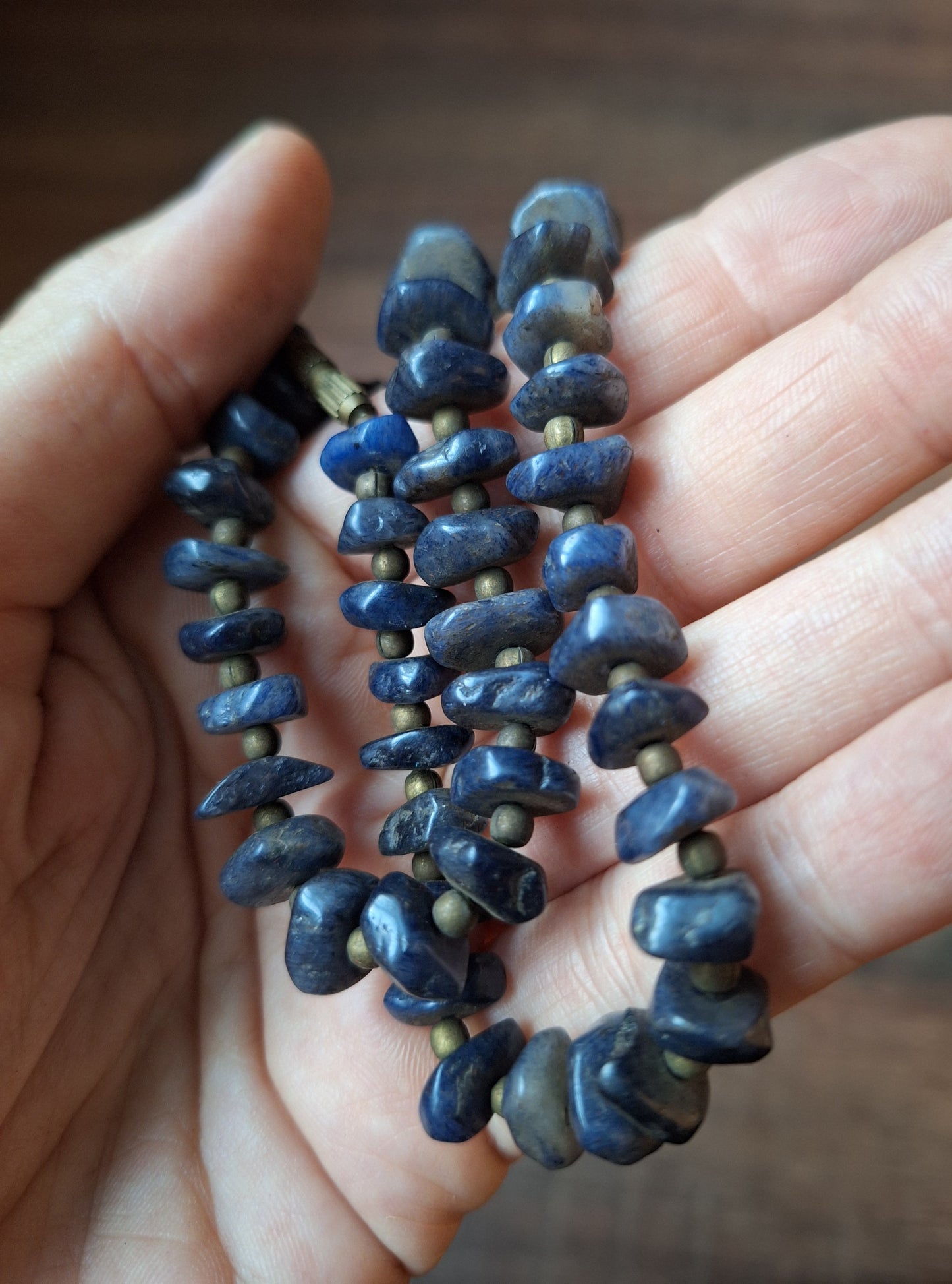 Vintage blue agate necklace