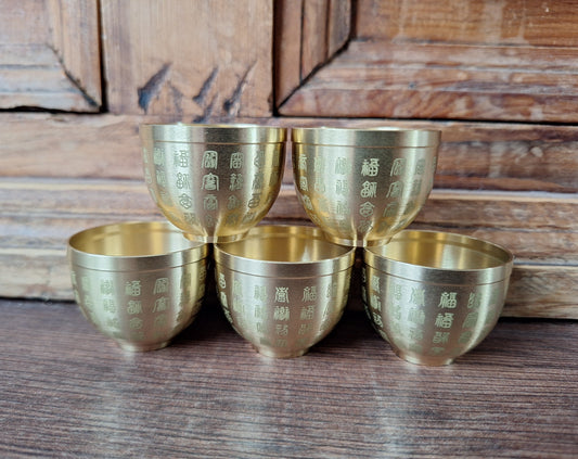 Stainless steel offering bowl Hundred Blessings
