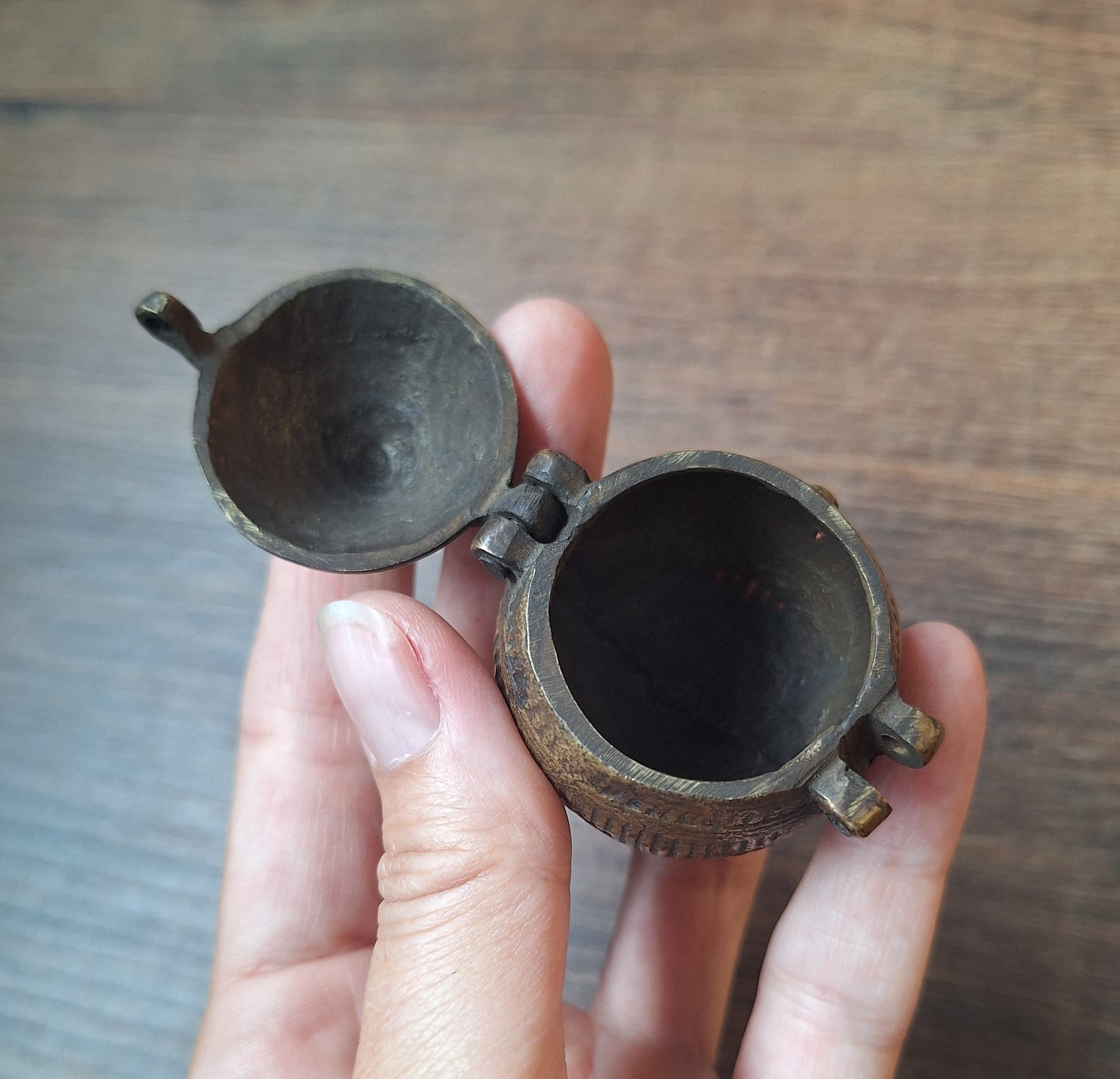 Old bronze Indian betel nut box