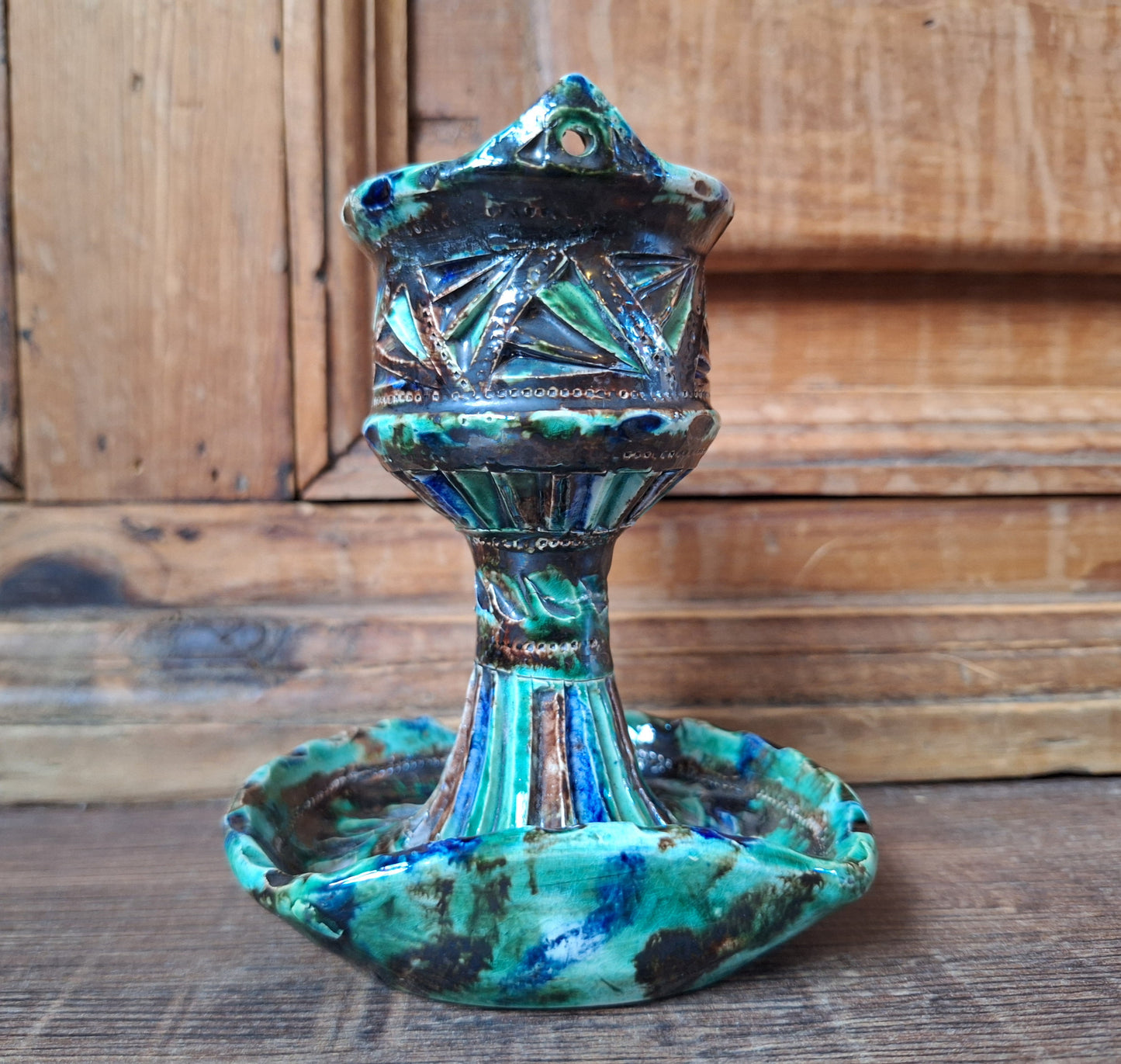 Vintage Frysian ceramic oil lamp