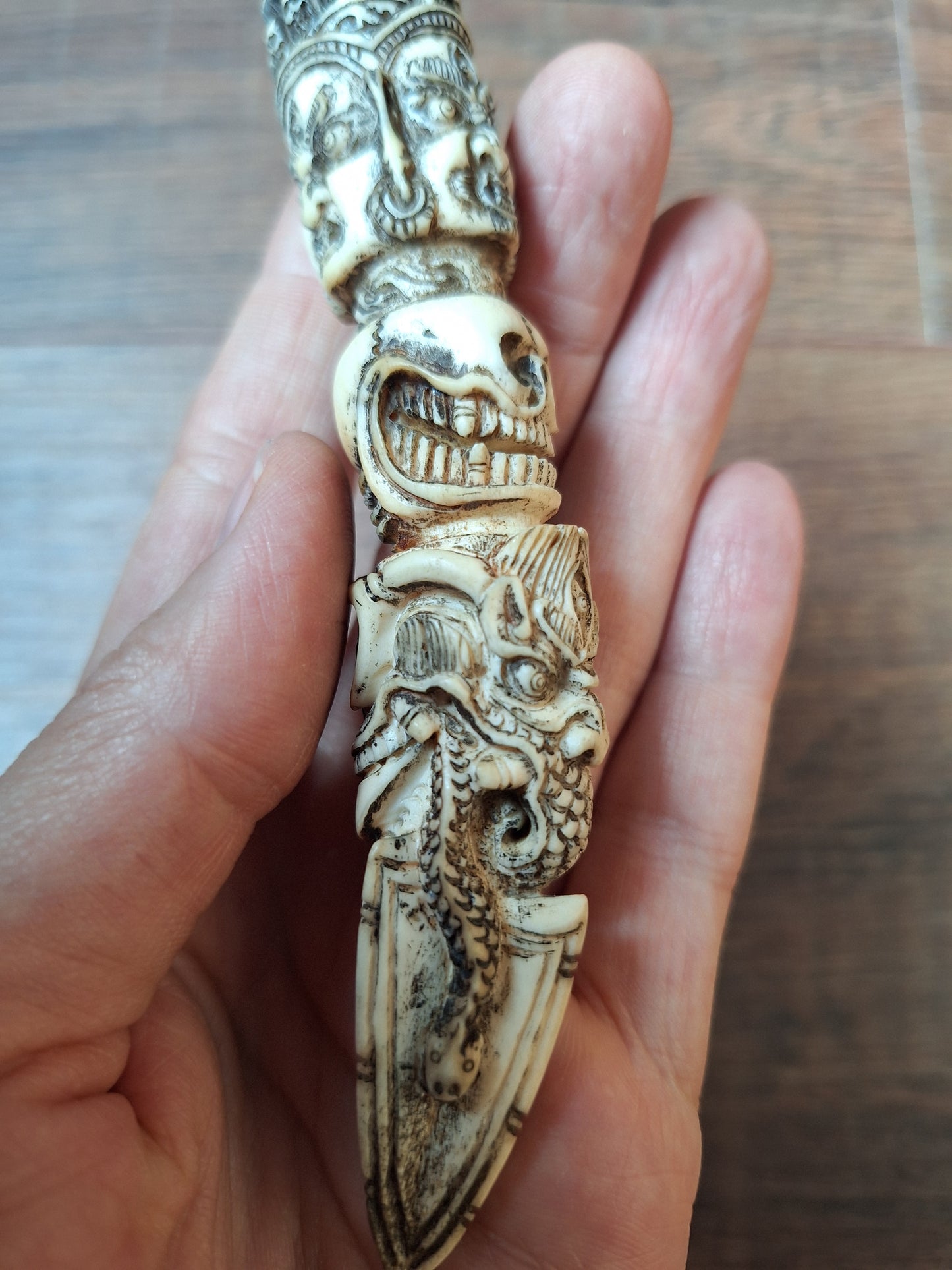 Vintage antler carved phurba