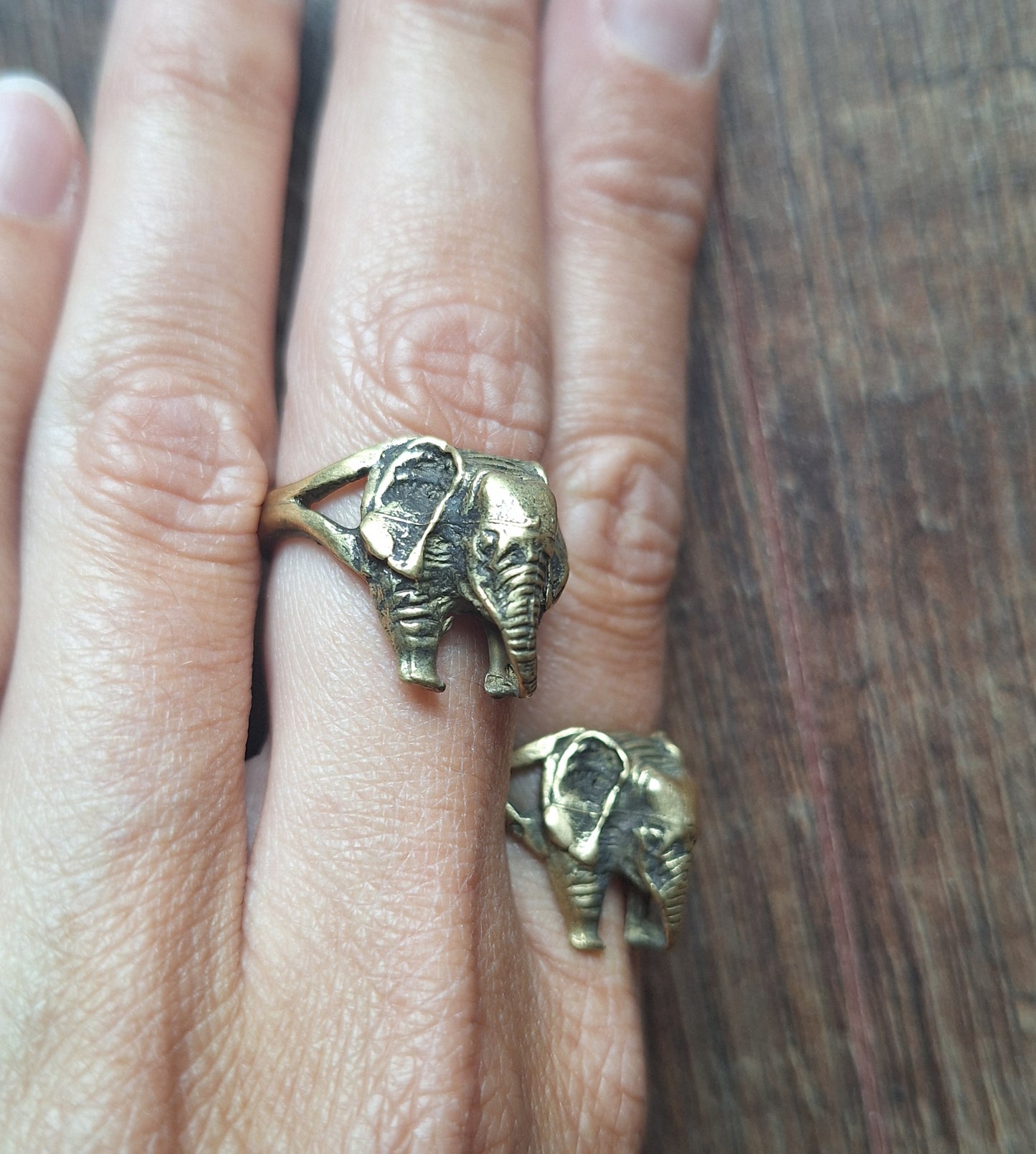 Brass ring Elephant
