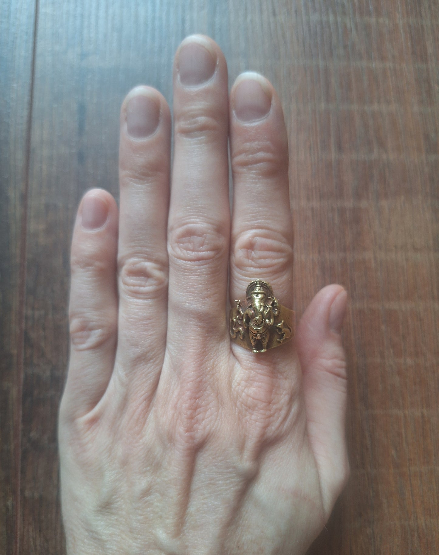 Brass ring Ganesha