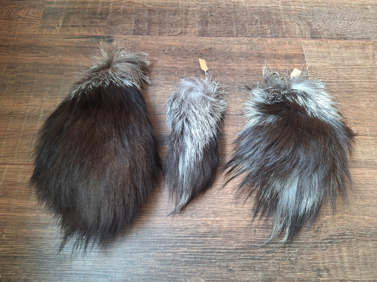 Silverfox tail tip keychains