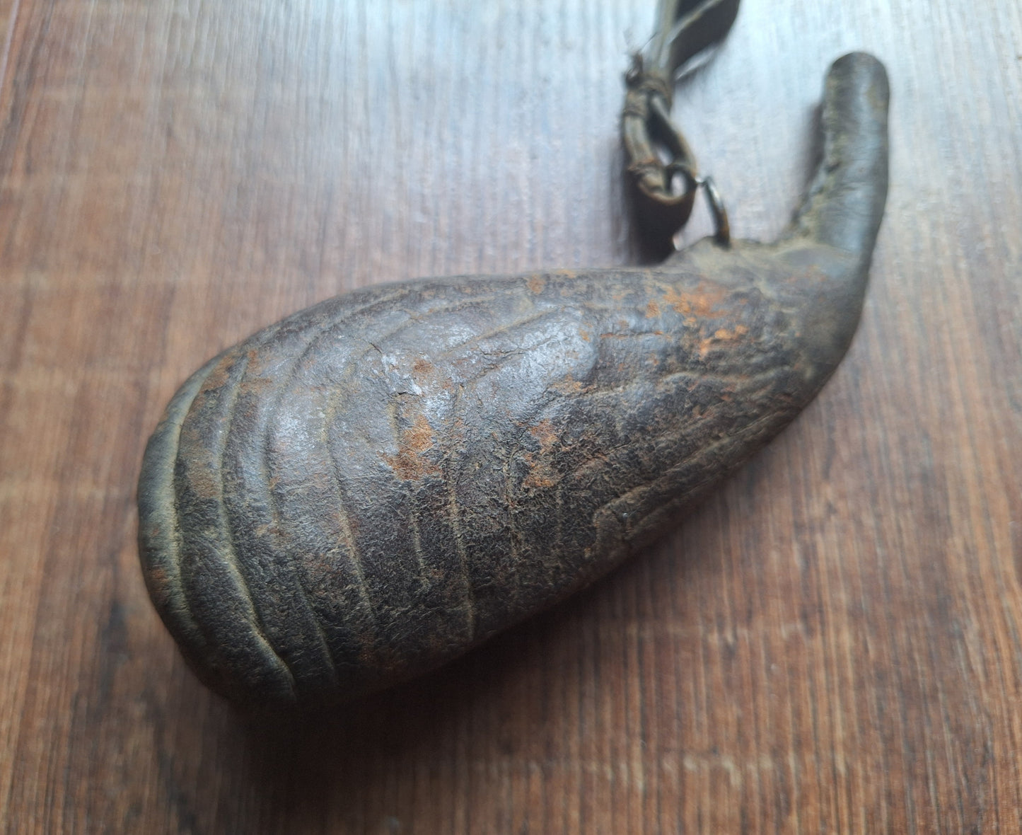 19th century Persian 'camel scrotum' powder flask