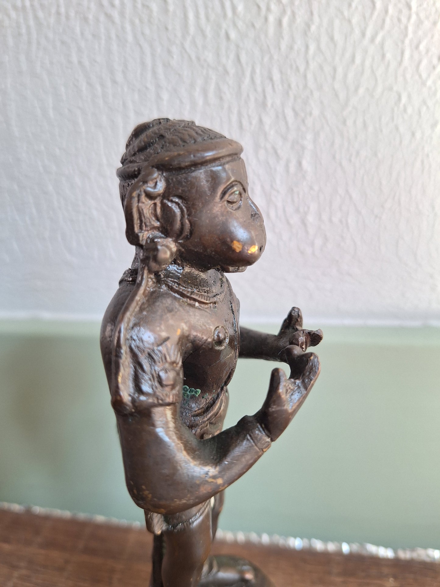 Vintage bronze Hanuman statue #2