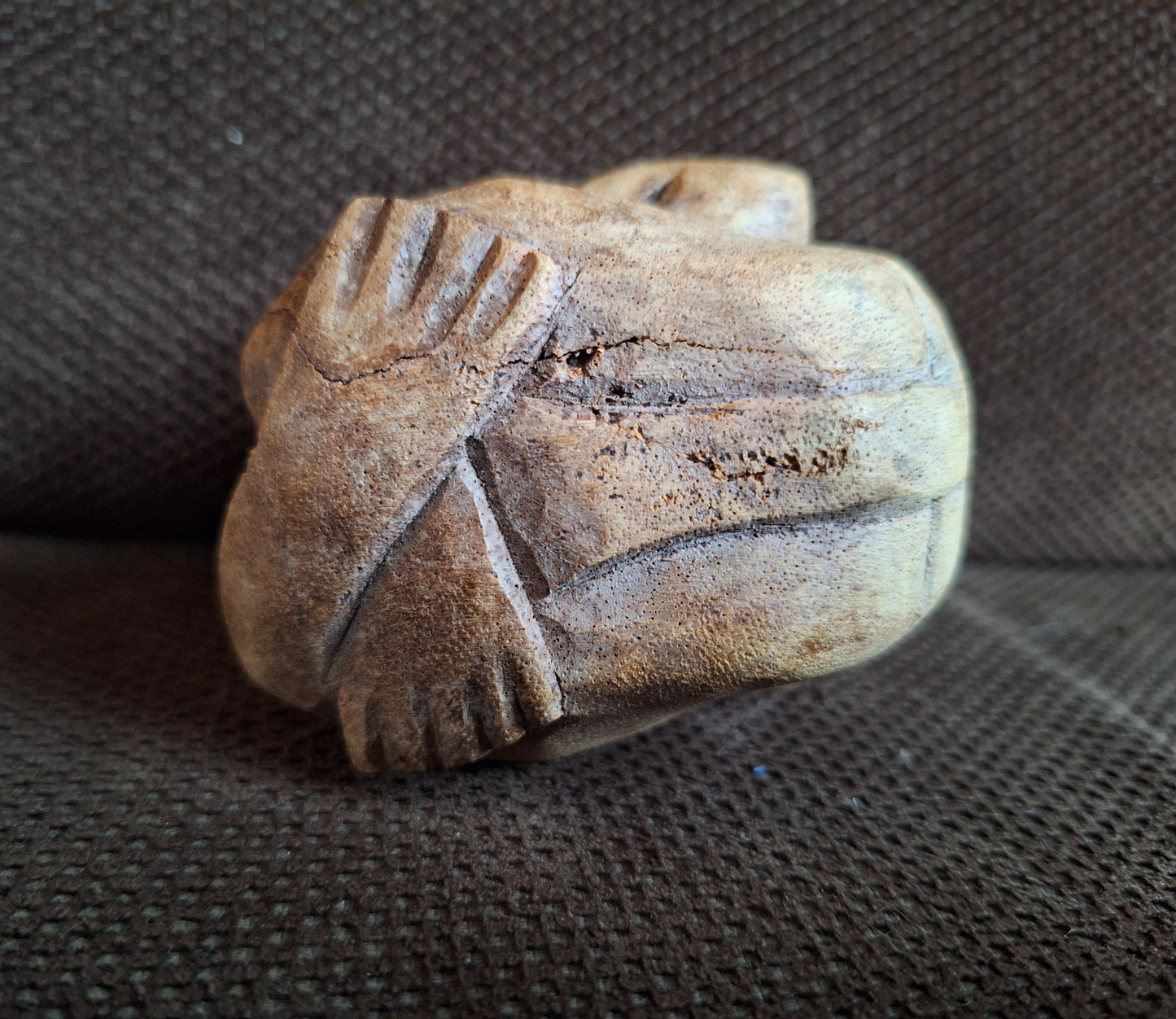 Wooden Weeping Buddha figurine #2