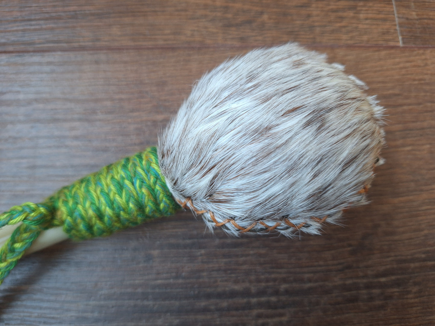 Horse hide and roe deer leg bone rattle
