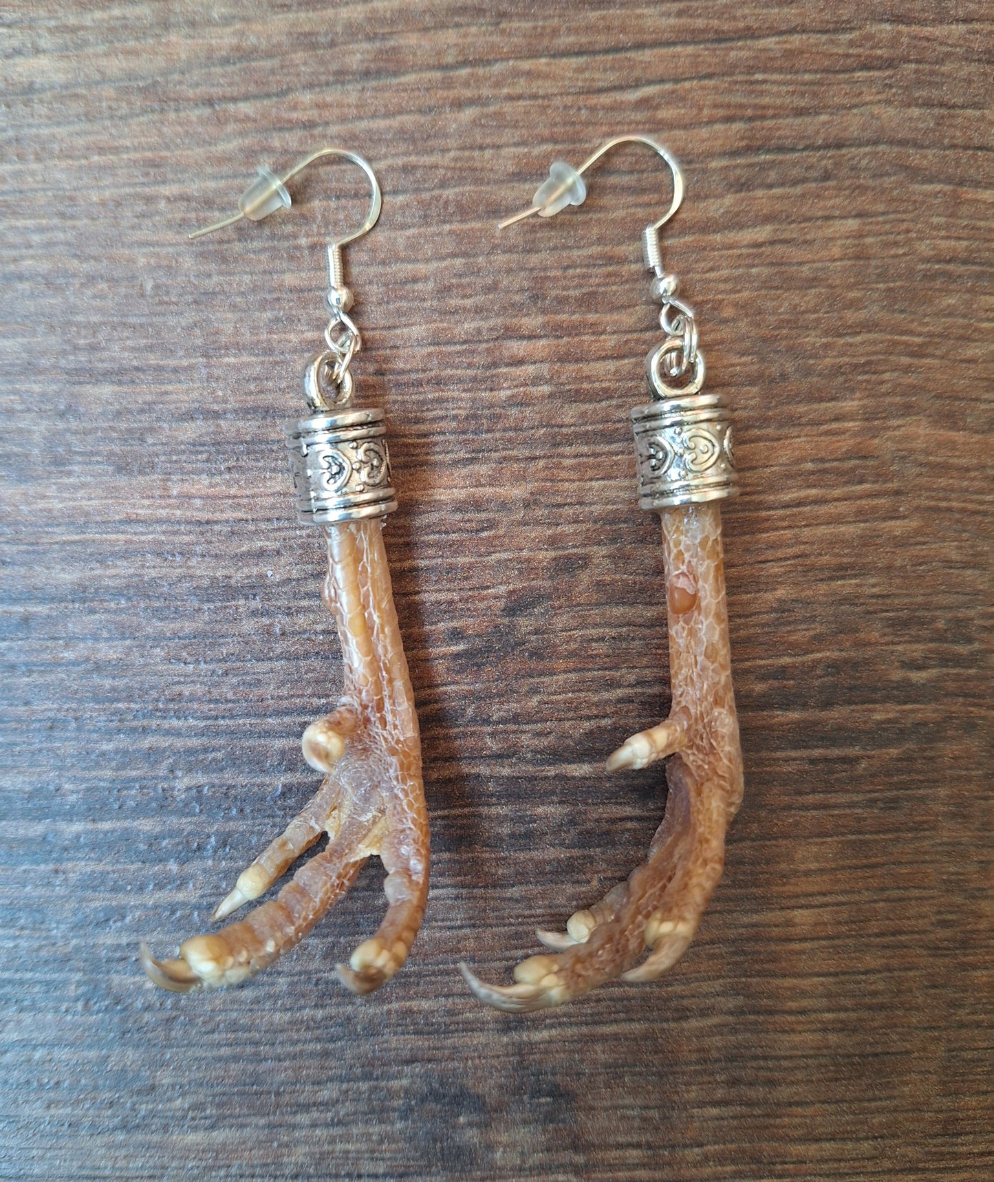 Partridge feet amulet earrings