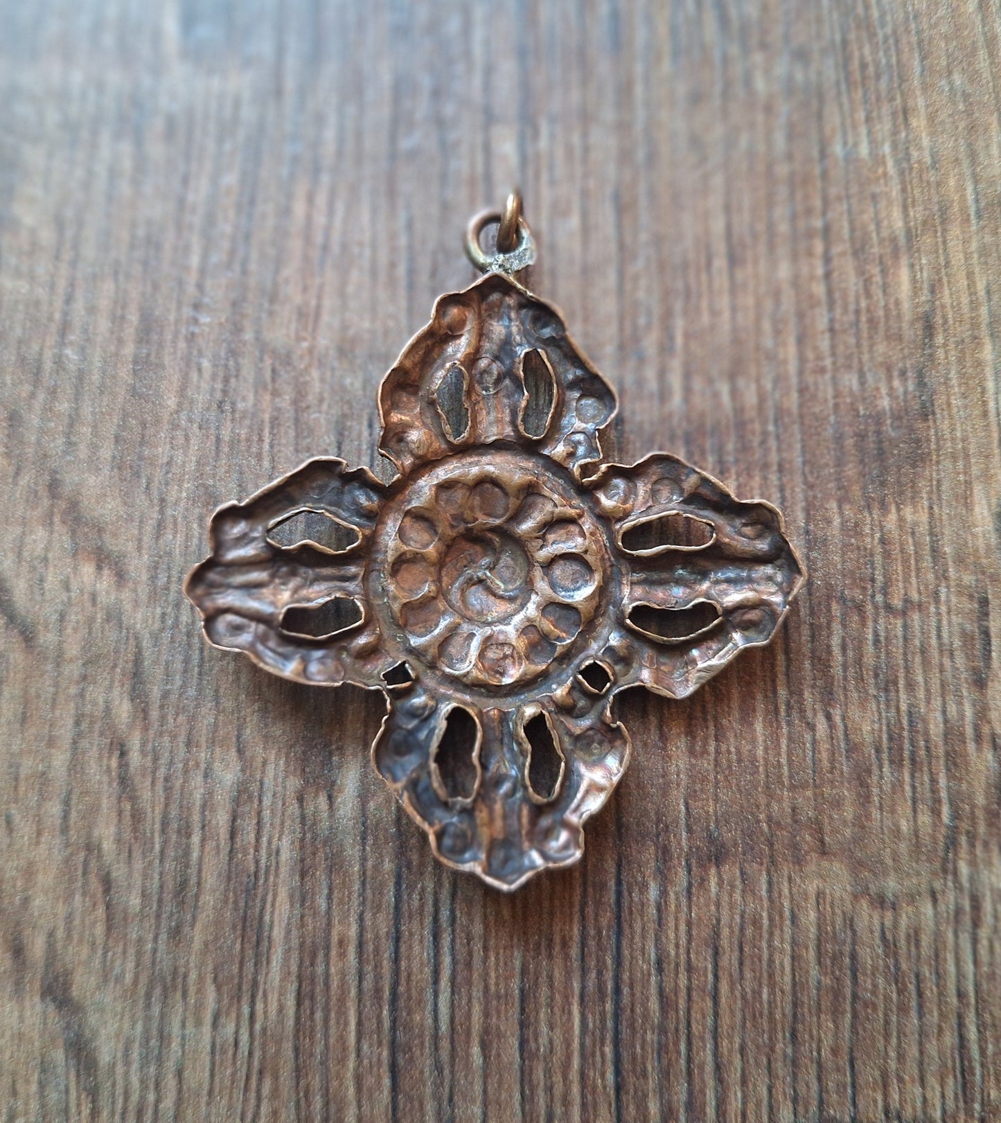 Red copper pendant Double Dorje