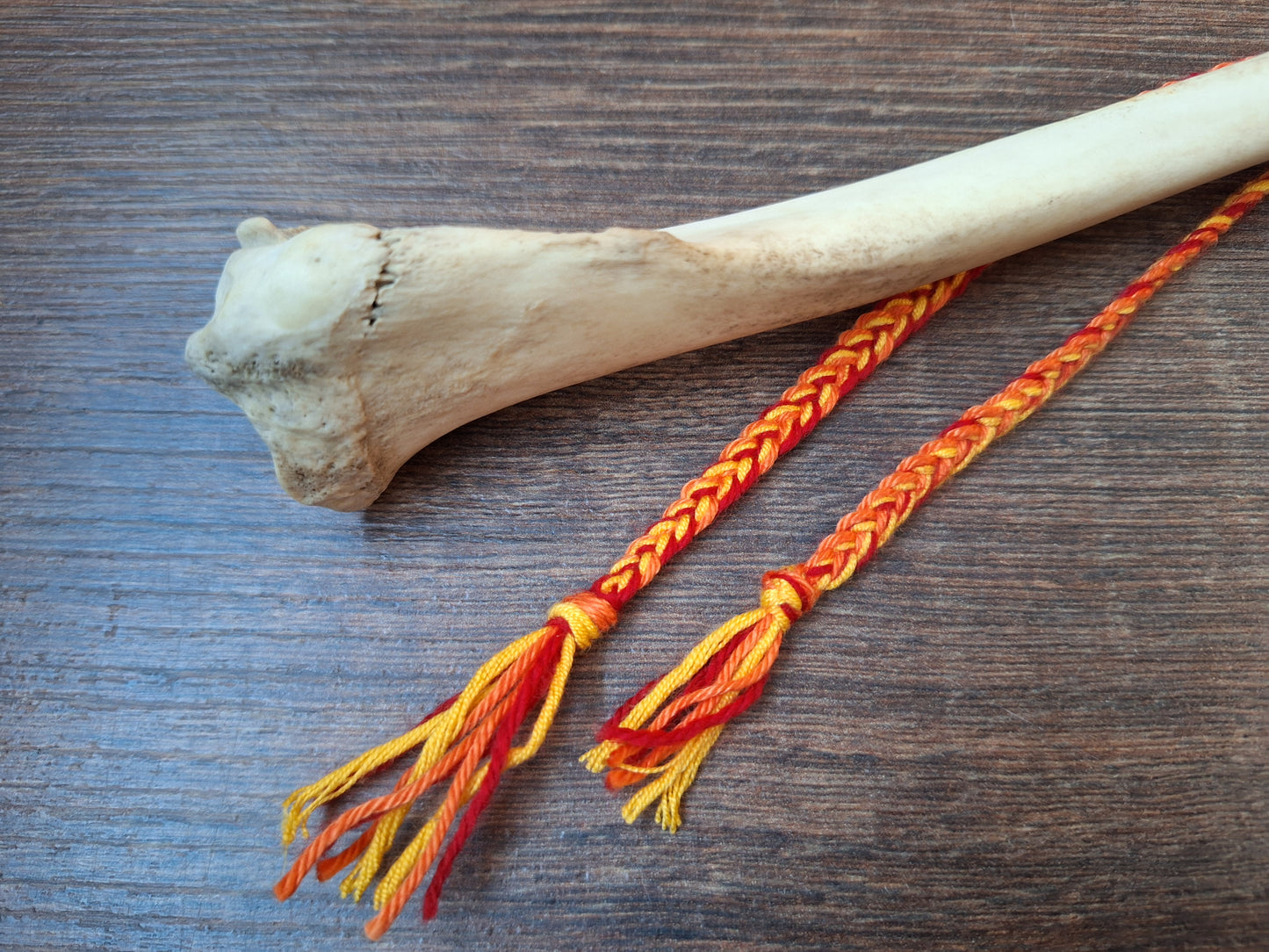 Horse hide and red deer leg bone rattle