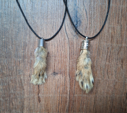 Hare paw amulet necklace