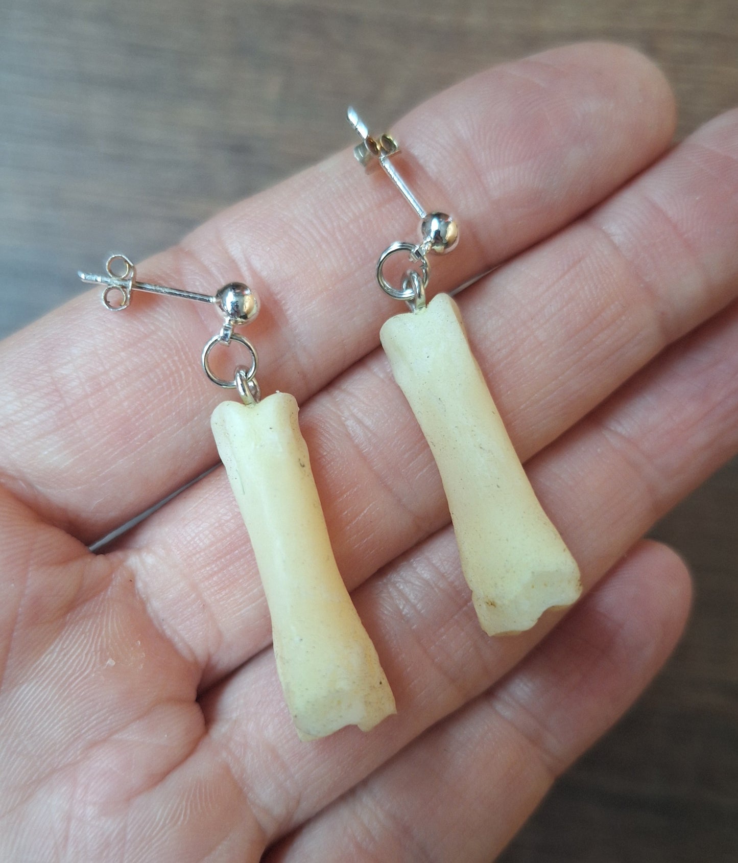 Roe deer foot bones amulet earrings