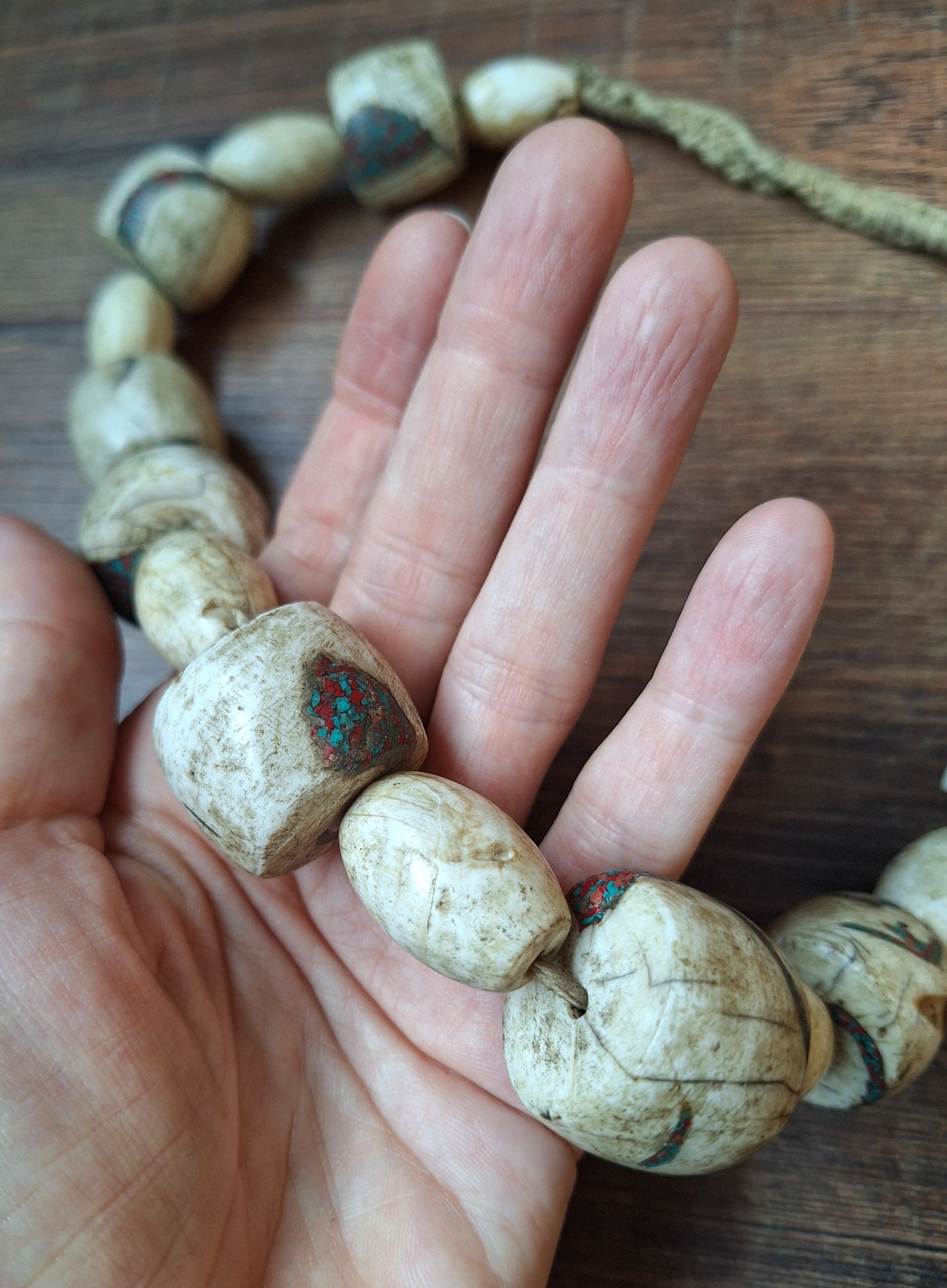 Old Nepalese conch shell necklace