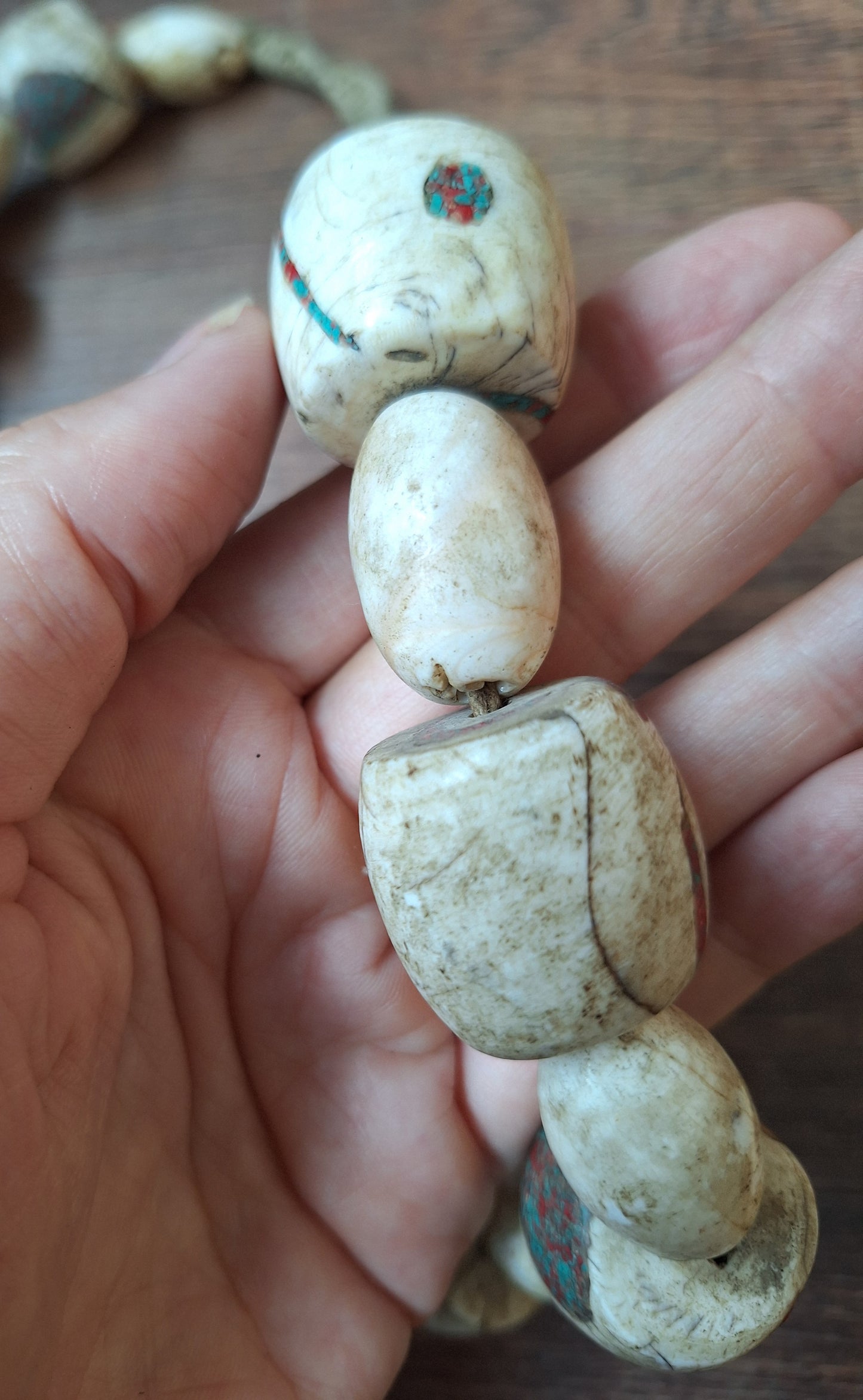 Old Nepalese conch shell necklace