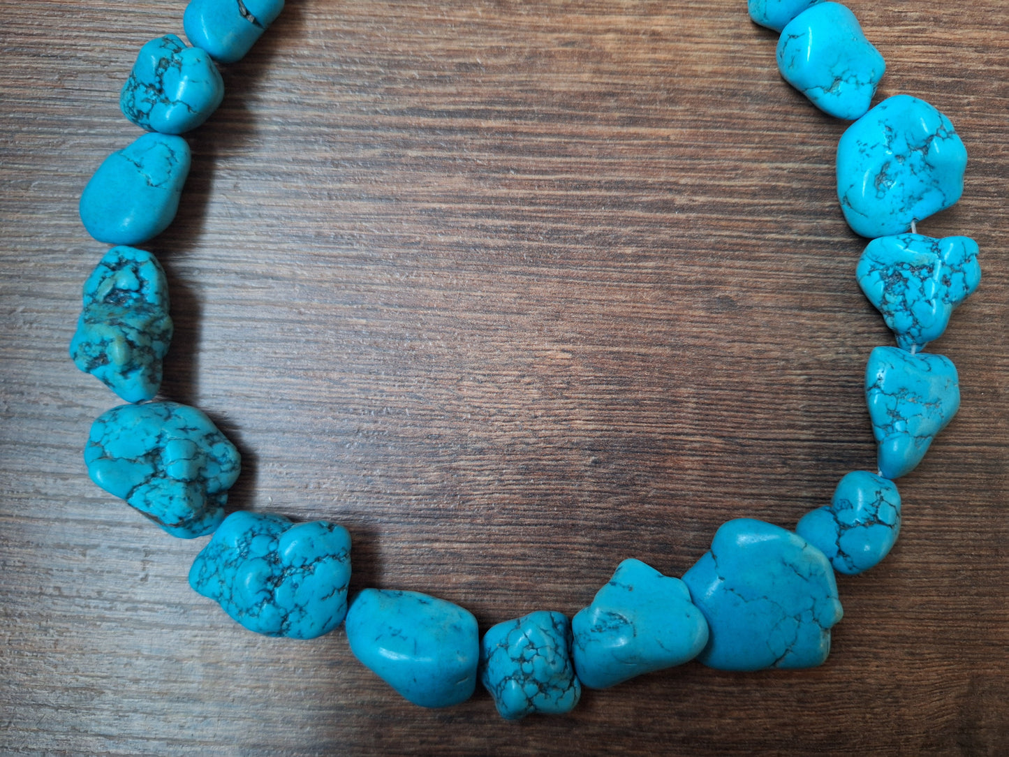 Blue howlite bead strand