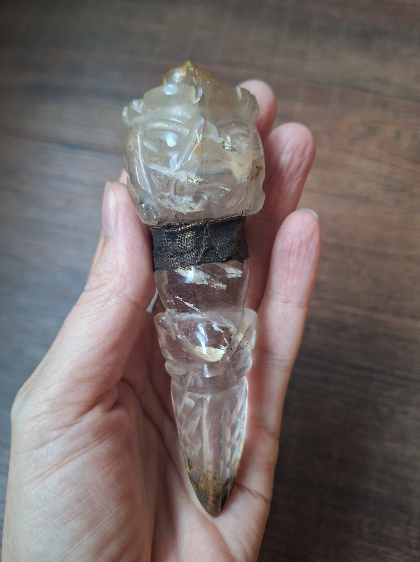Vintage quartz crystal phurba #4