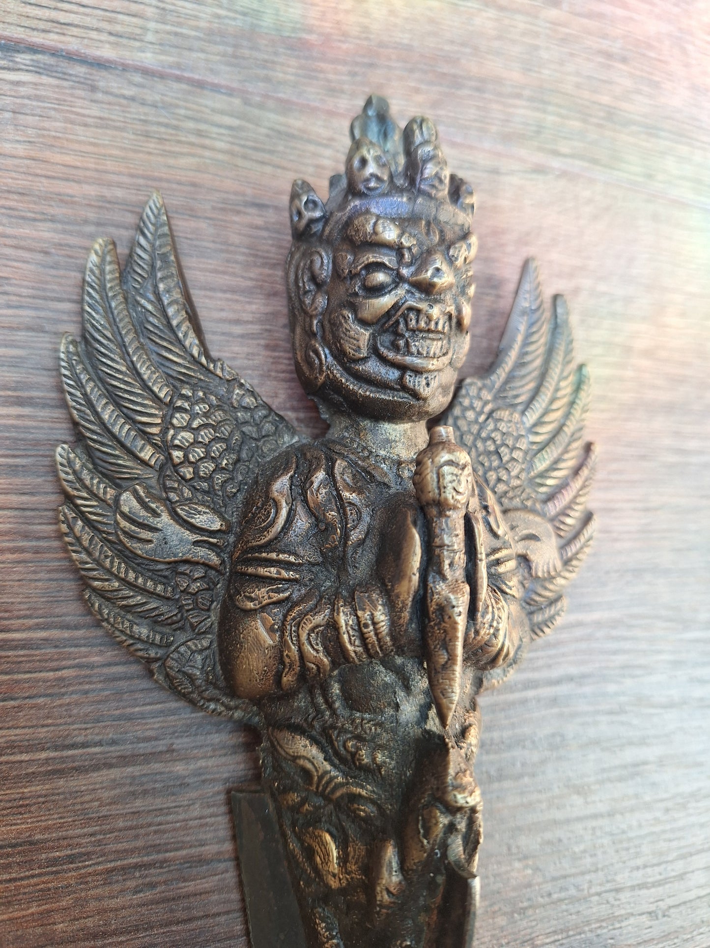 Vintage bronze and iron Vajrakilaya phurba