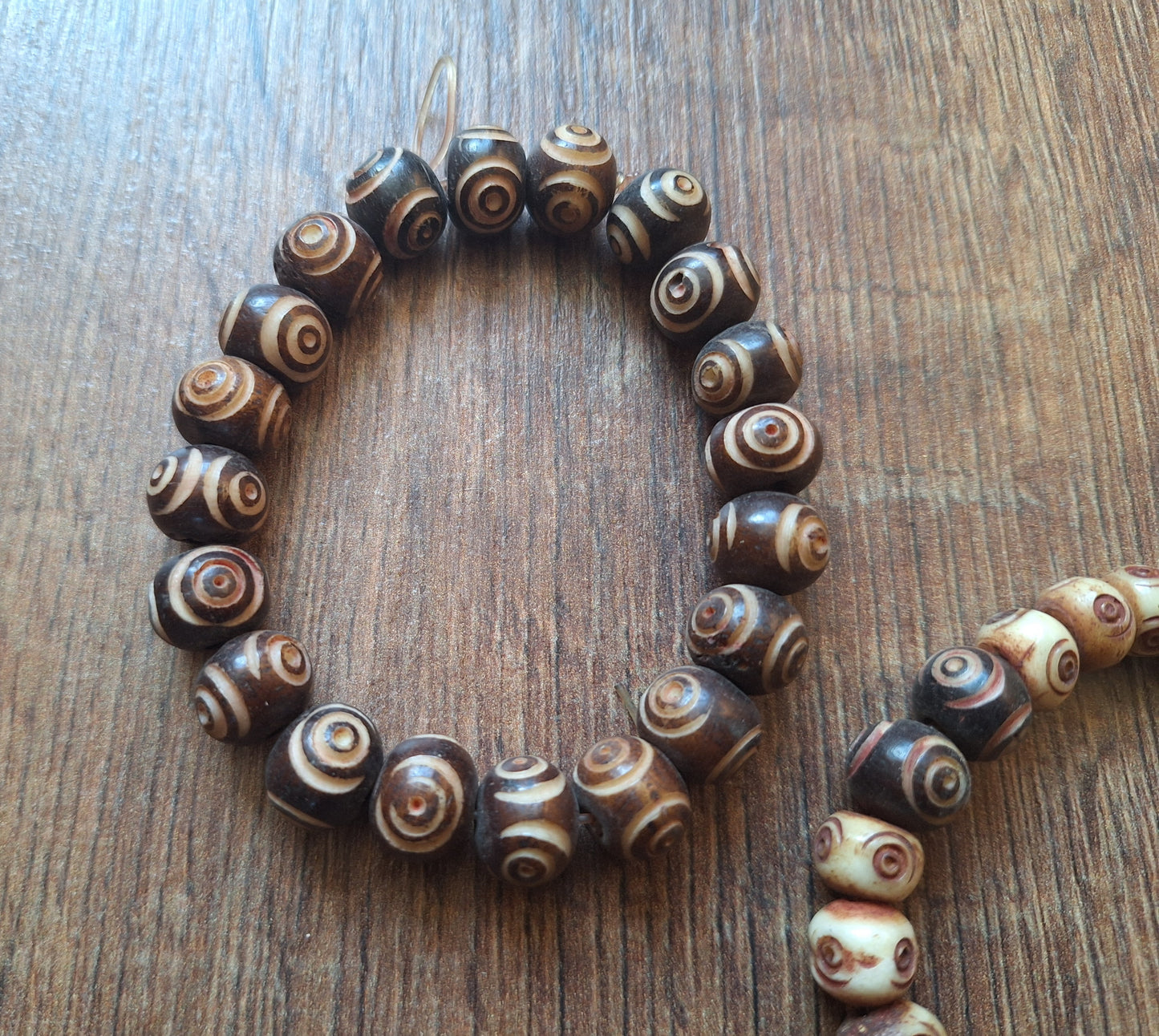 Vintage yak bone bracelets, crafting project