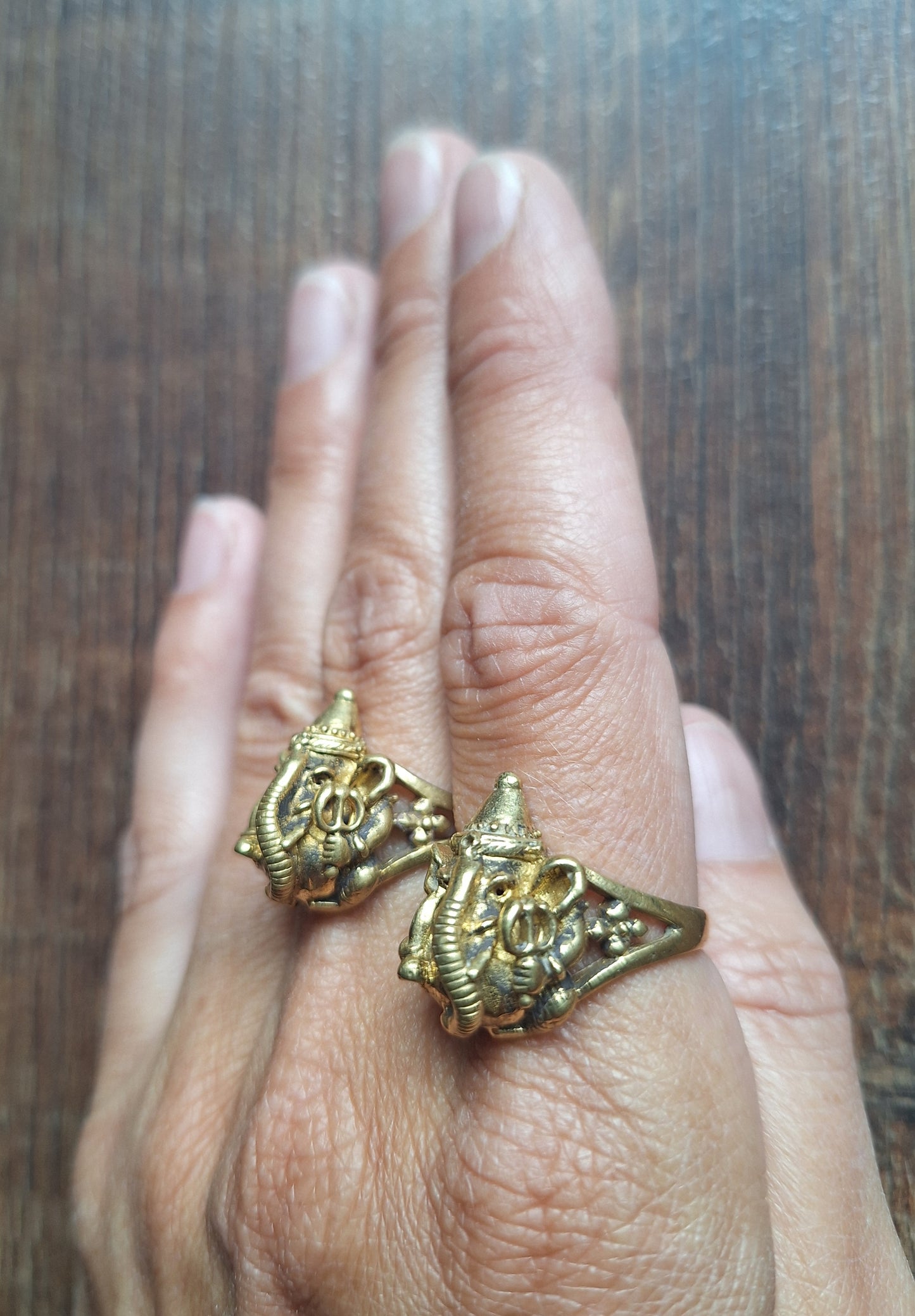Brass ring Ganesha