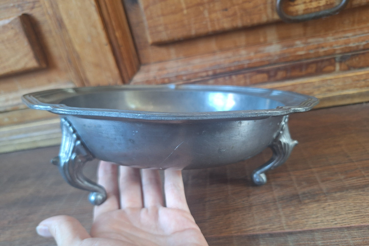 Vintage pewter bowl for burning incense or herbs #3