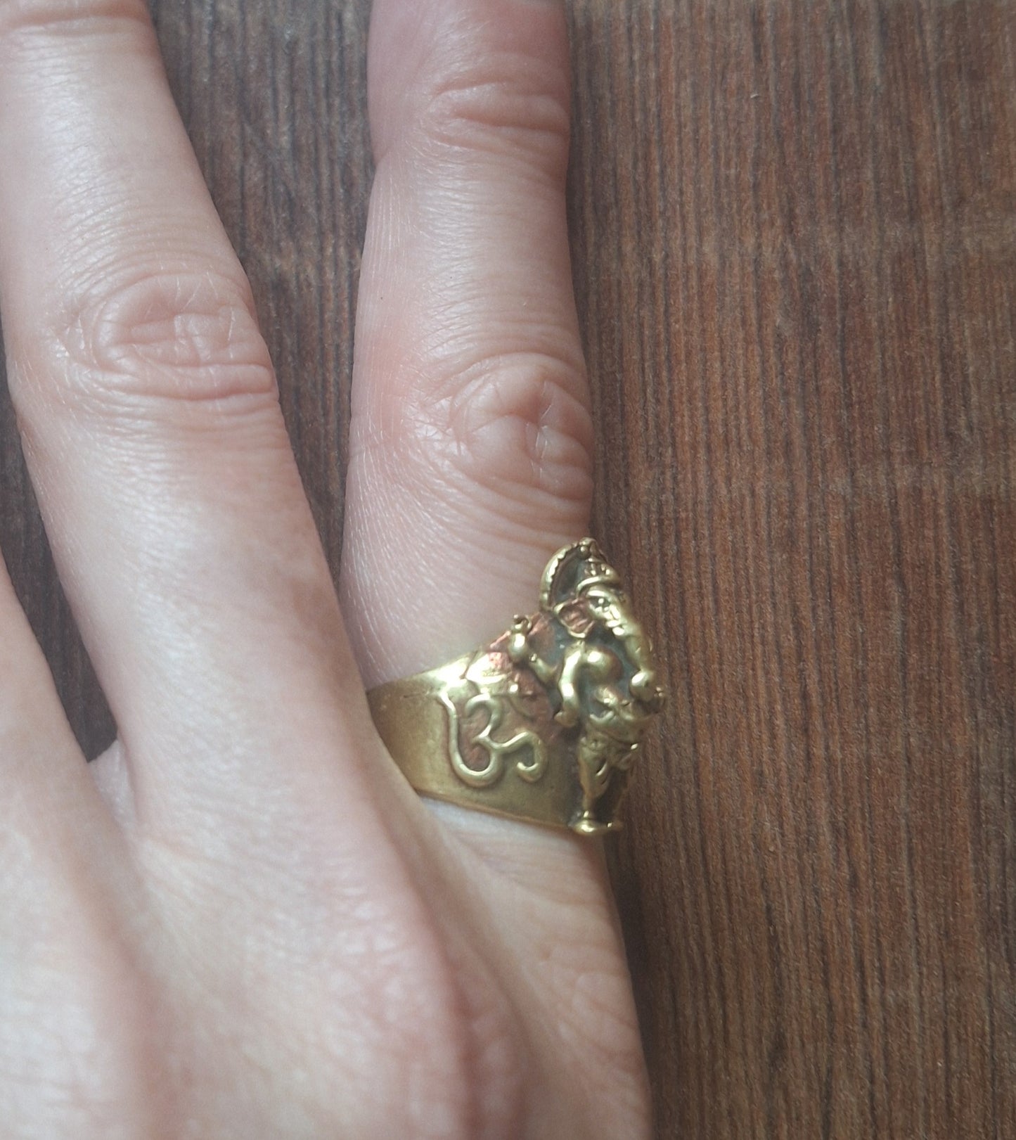 Brass ring Ganesha