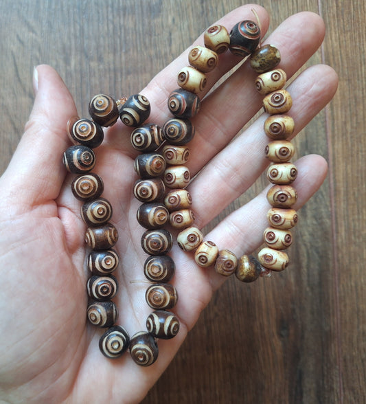 Vintage yak bone bracelets, crafting project