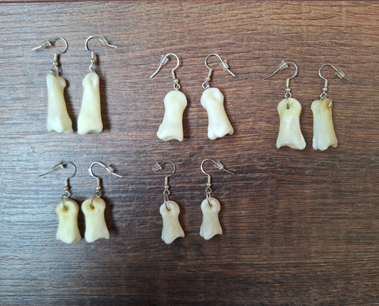 Roe deer foot bones amulet earrings