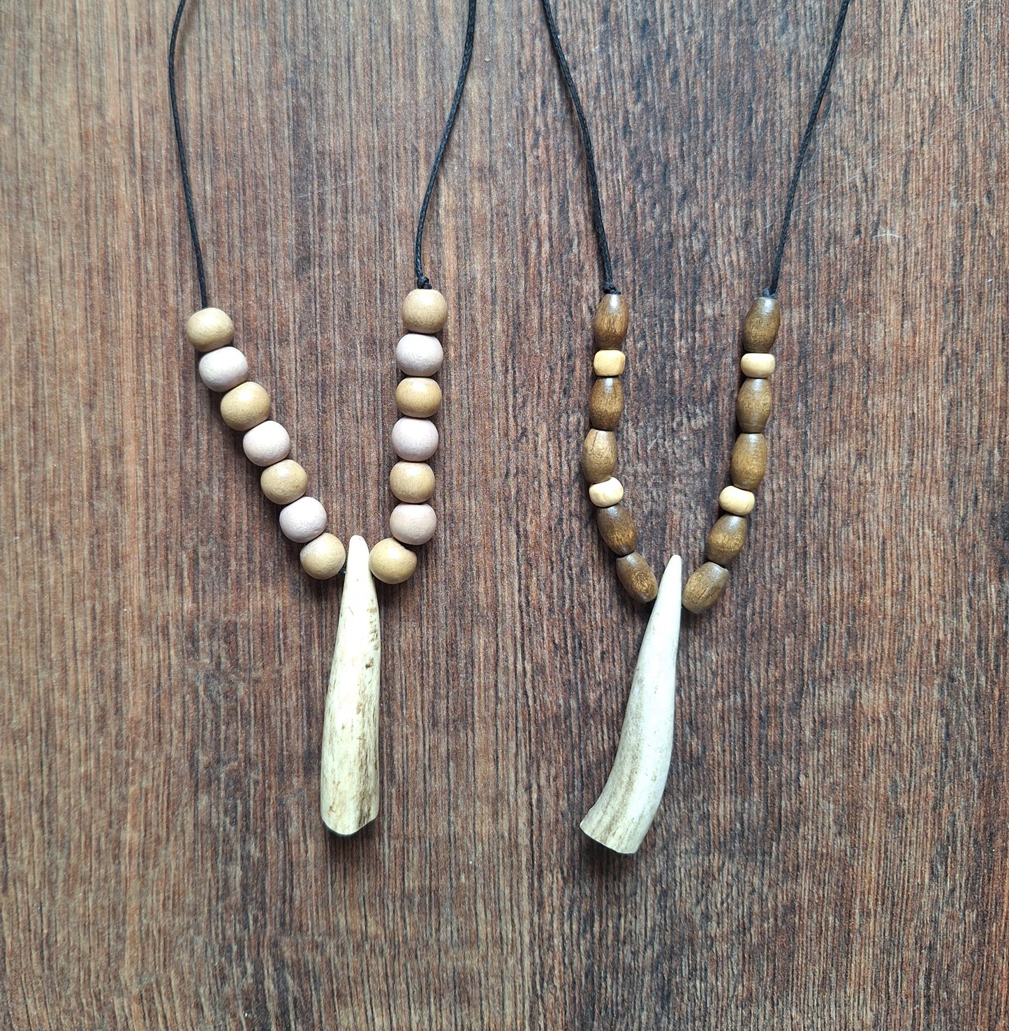 Fallow deer antler amulet necklace