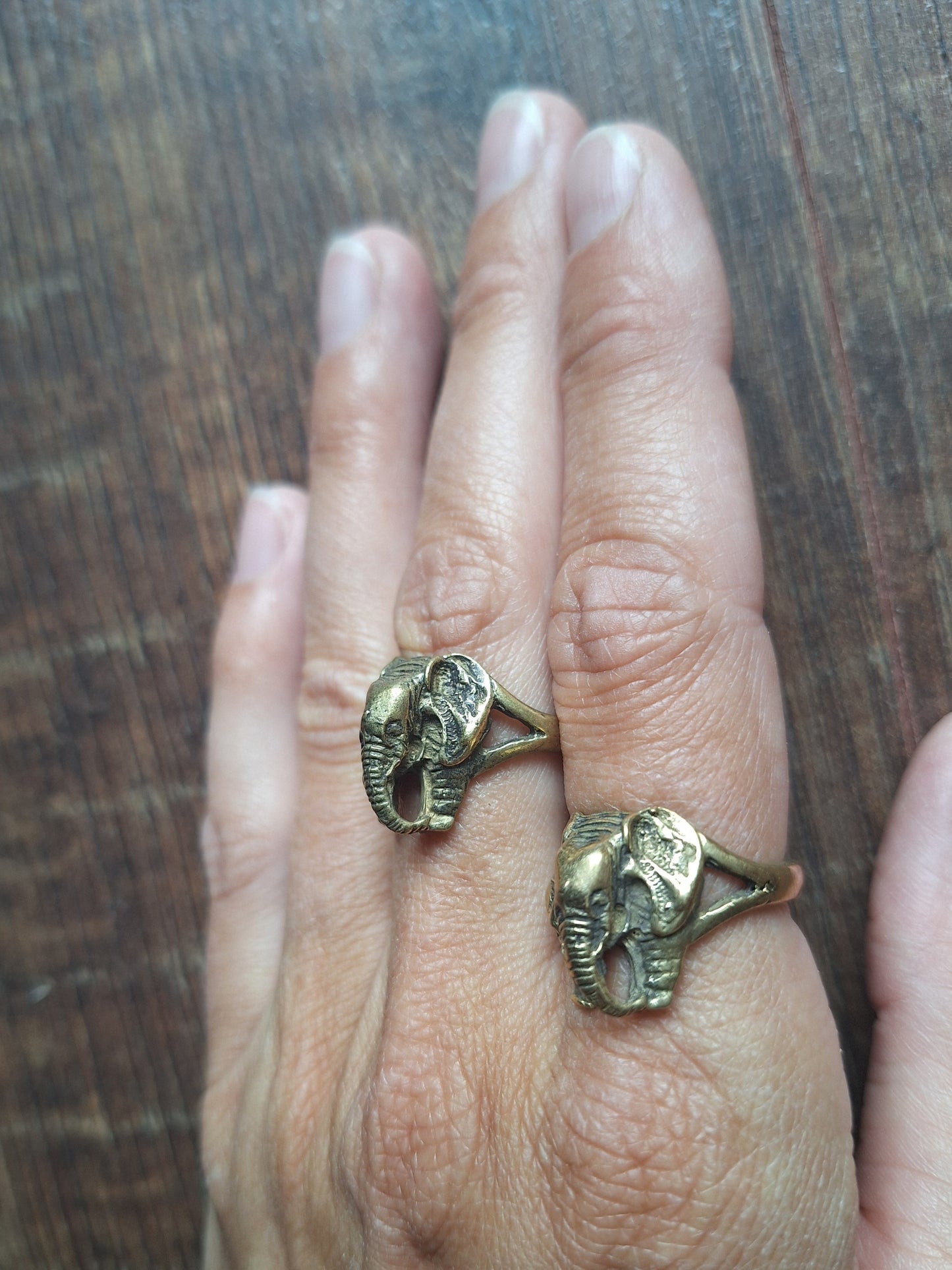 Brass ring Elephant