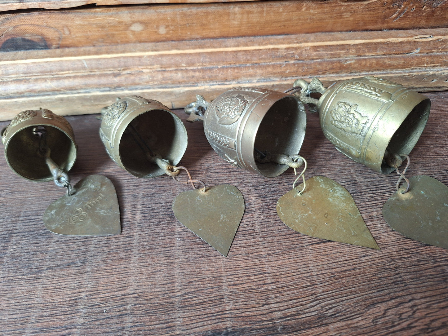 Vintage Thai Buddhist temple bells, set of 4
