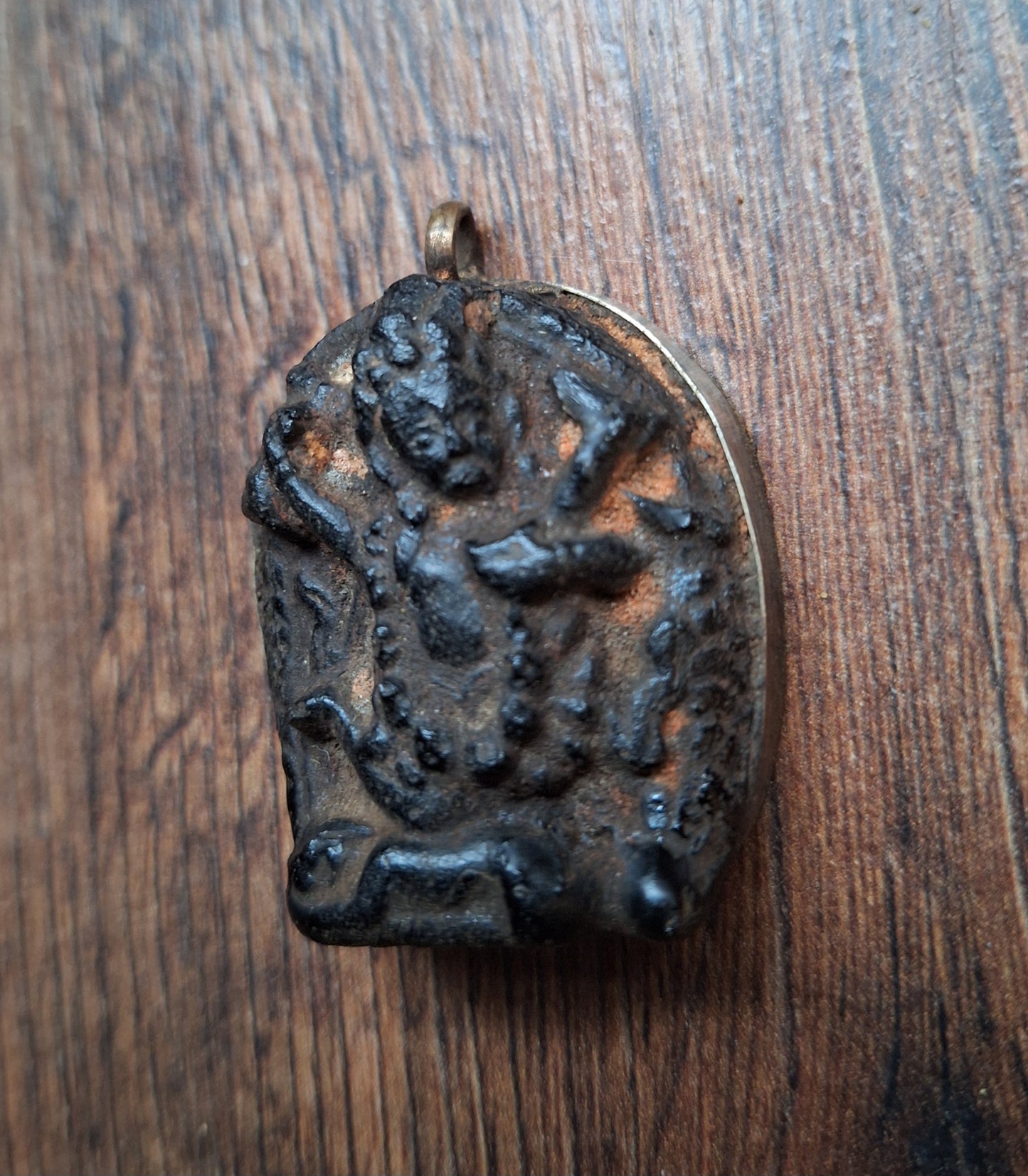 Vintage Nepalese glass pendant Mahakala