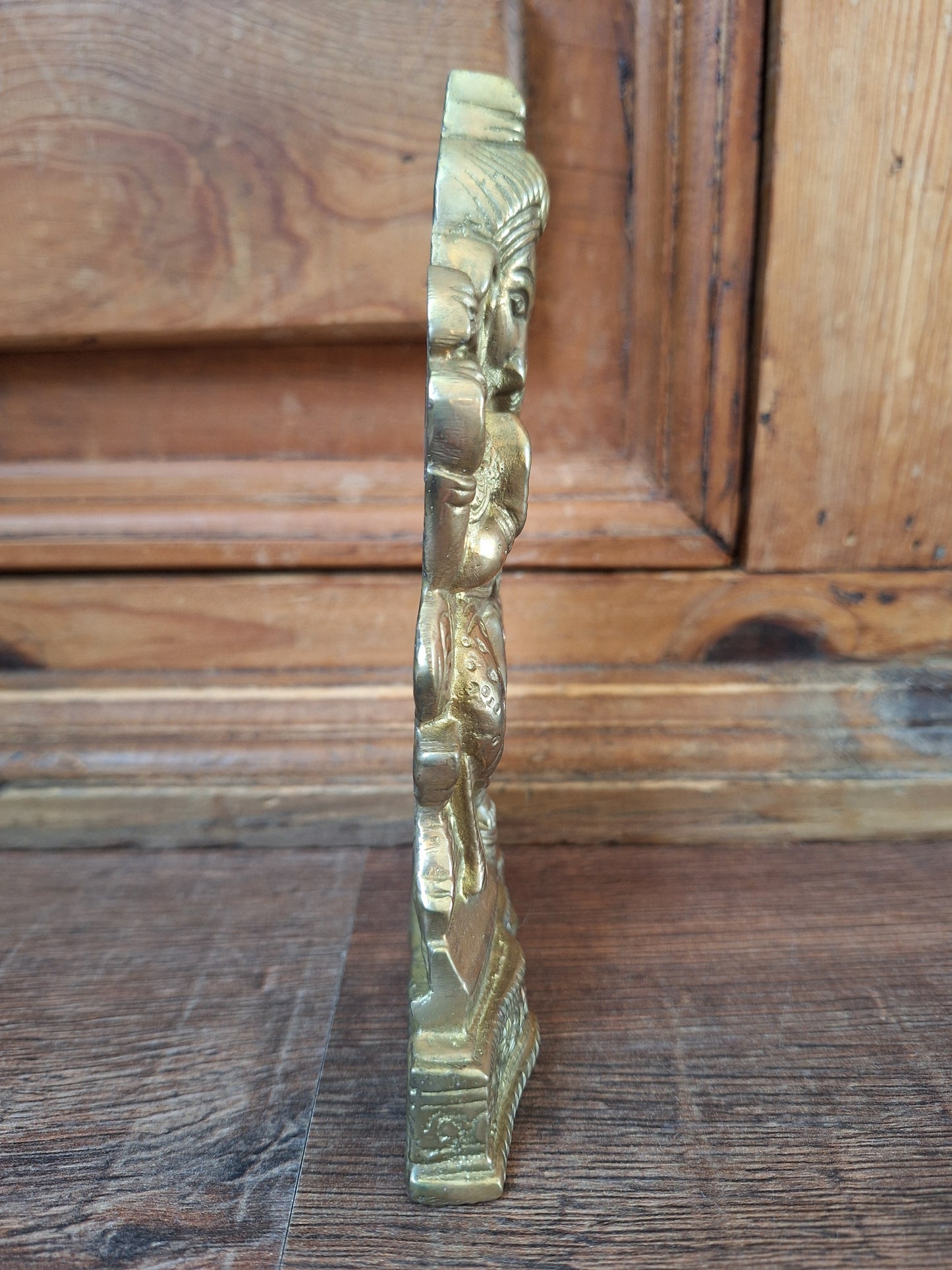 Brass Ganesha flat figurine #2